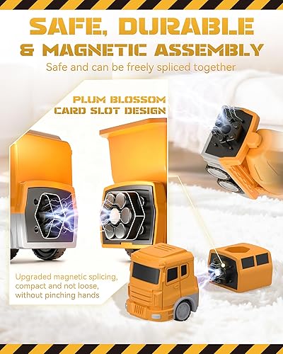 Miniatura 5 de Smartoon - Juego de auto robot magnético, juguetes magnéticos para niños, pista magnética para automóvil, juguetes robot 35 en 1 con caja de