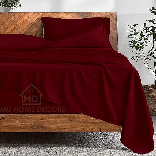 Sábanas de bolsillo extra profundo tamaño Queen (4 piezas) sábanas de algodón, 100% algodón egipcio de 400 hilos, bolsillo profundo de 22 pulgadas