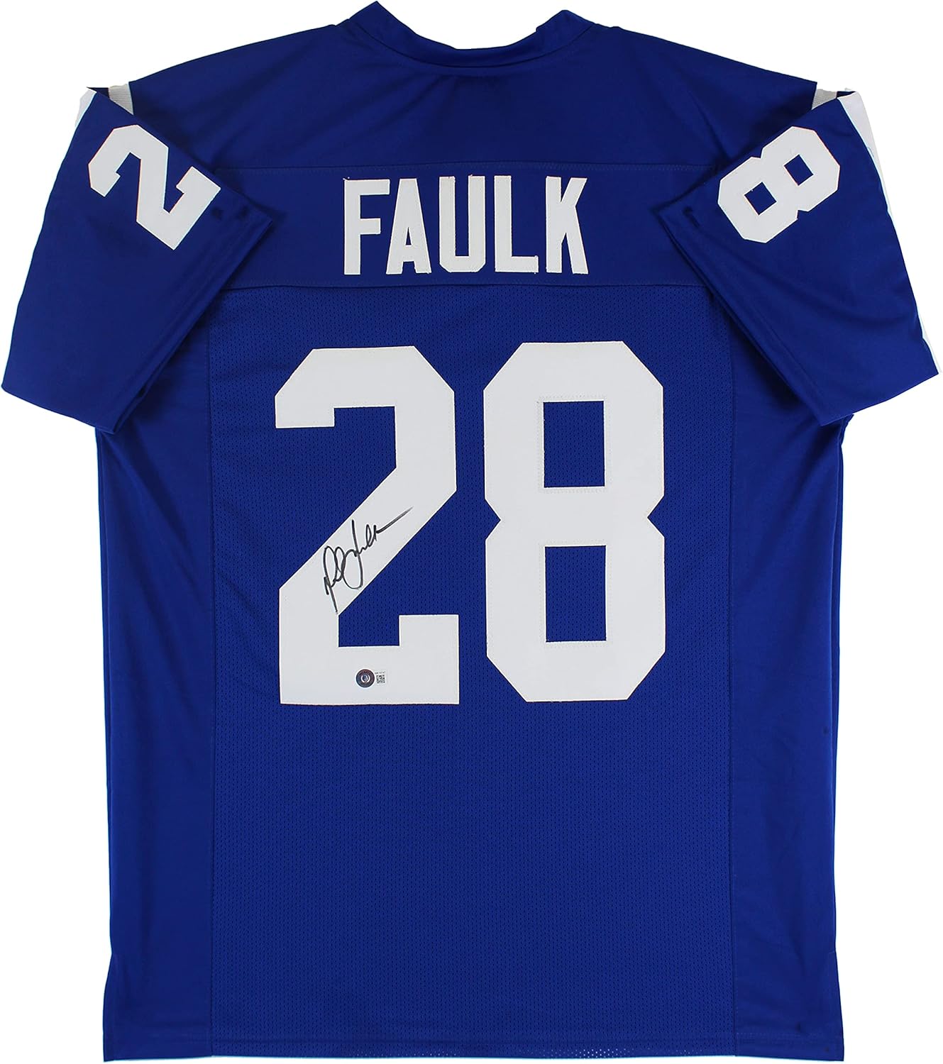 Marshall Faulk Authentic Signed Blue Pro Style Jersey Autographed BAS Witnessed