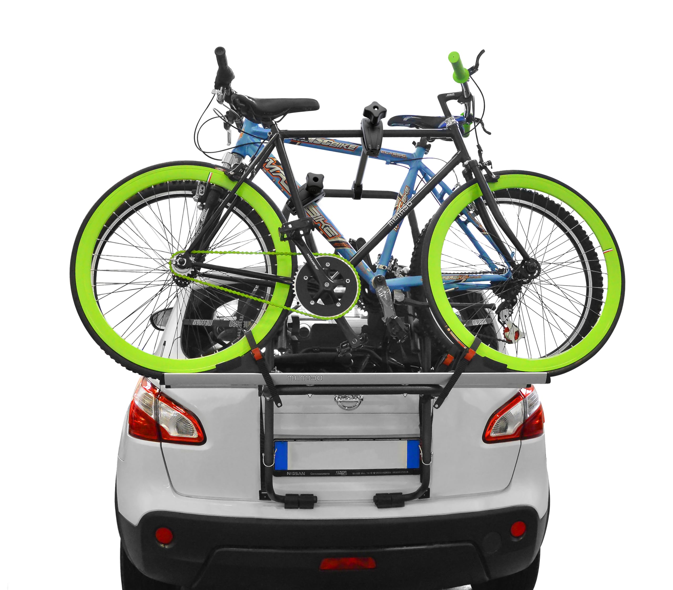 MENABO 000063400000 Stand Up Soporte de Bicicletas en Acero Inoxidable con 2 Carriles en Aluminio