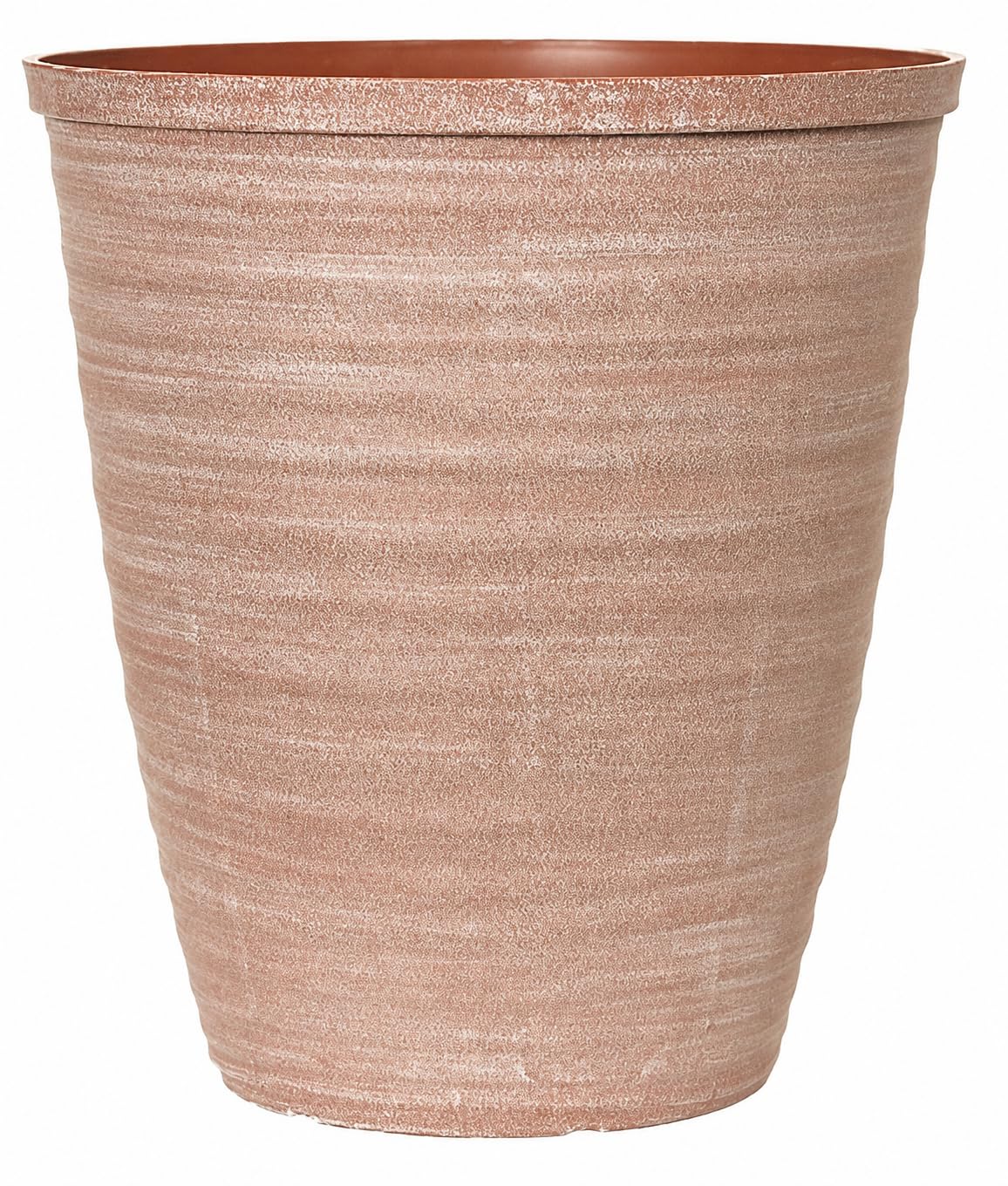 Muddy Hands Brown Brick Small Plant Pot Round Outdoor Plastic Planters (Small)
