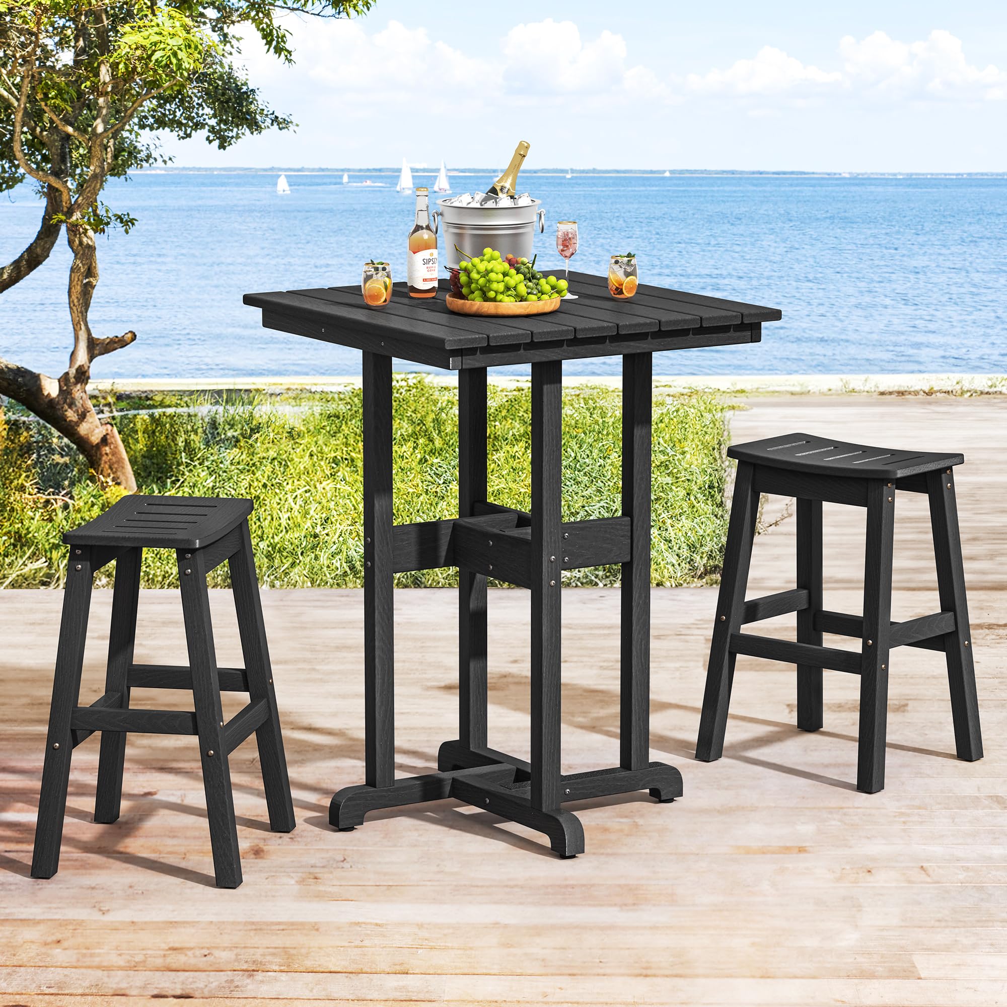 プーアボーテ　トレスパス　L Amazon.com: Homenjoy 3-Pieces Patio Table and Bar Set, Extra