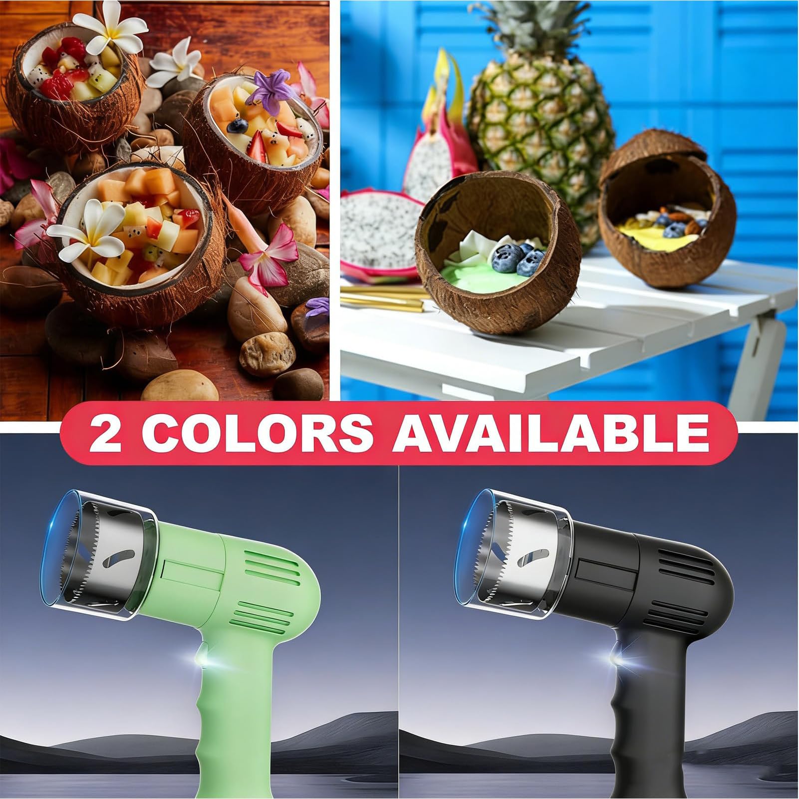Herramienta de abridor eléctrico de coco, perforadora automática para barras de jugo y fiestas, fácil operación con una tecla, perfecto para cocos jóvenes y maduros