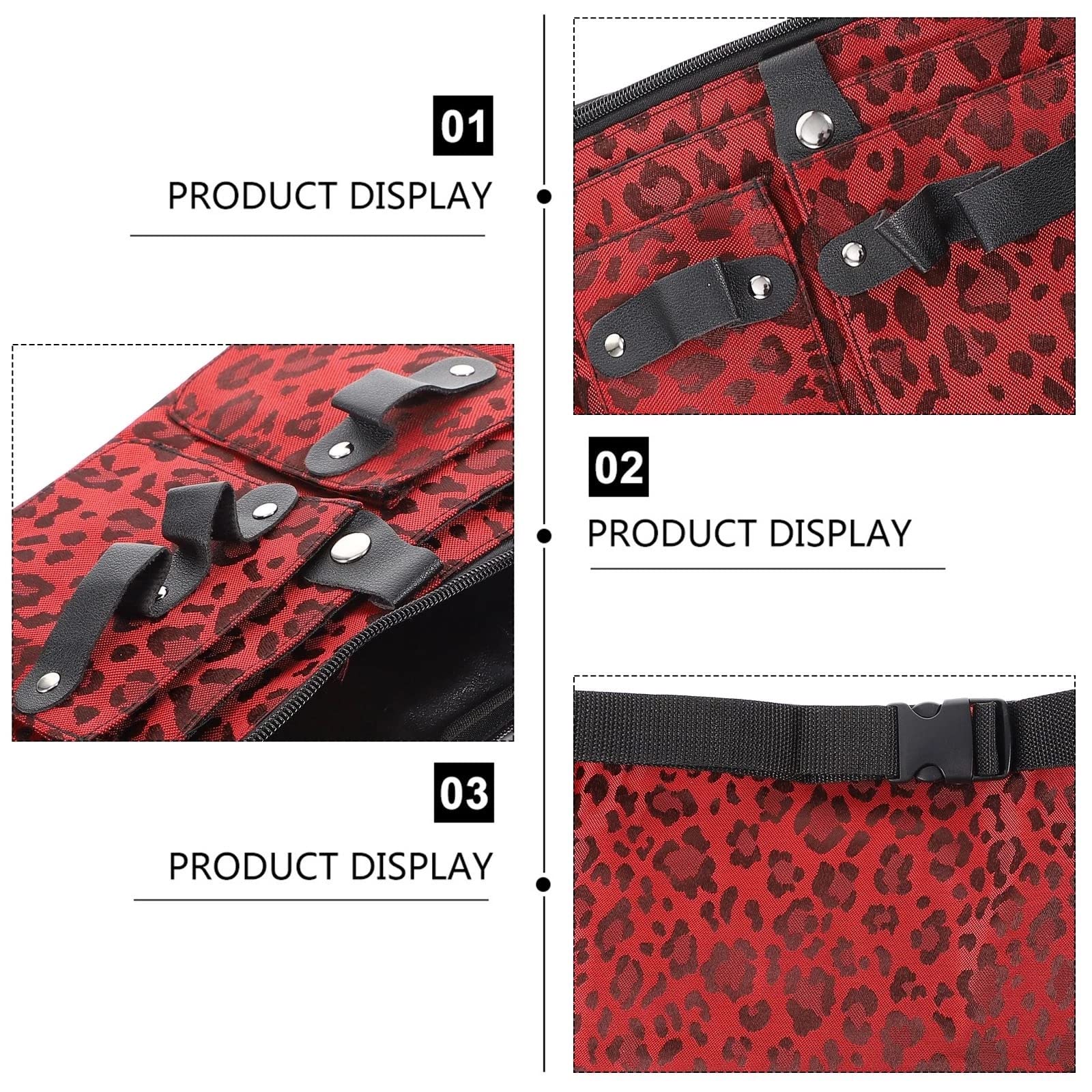Cinturón para herramientas de barbería, Bolsa for tijeras de peluquería, cinturón, bolso multifuncional for peluqueros(Red)