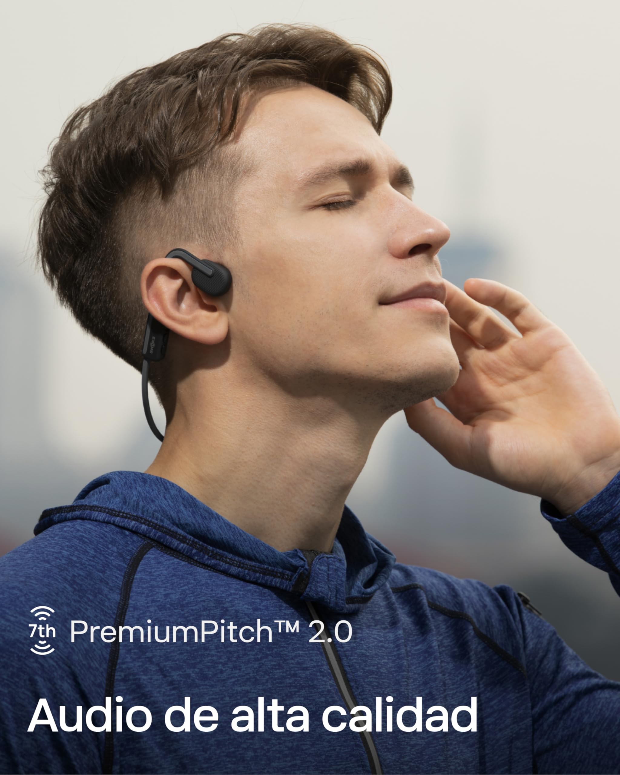 SHOKZ OpenMove Auriculares de Conducción Ósea Bluetooth 5.1, IP55, 29g, Gris