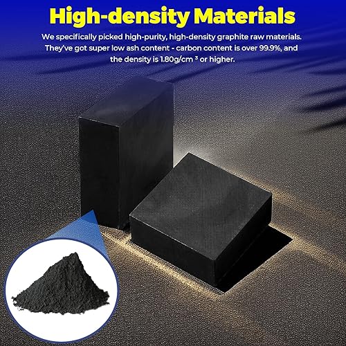 Miniatura 7 de 4 paquetes de bloques de lingote de grafito, 99.9% de grafito EDM de alta pureza en blanco para molde de fundición de metal (1.969 in x 1.969 in x