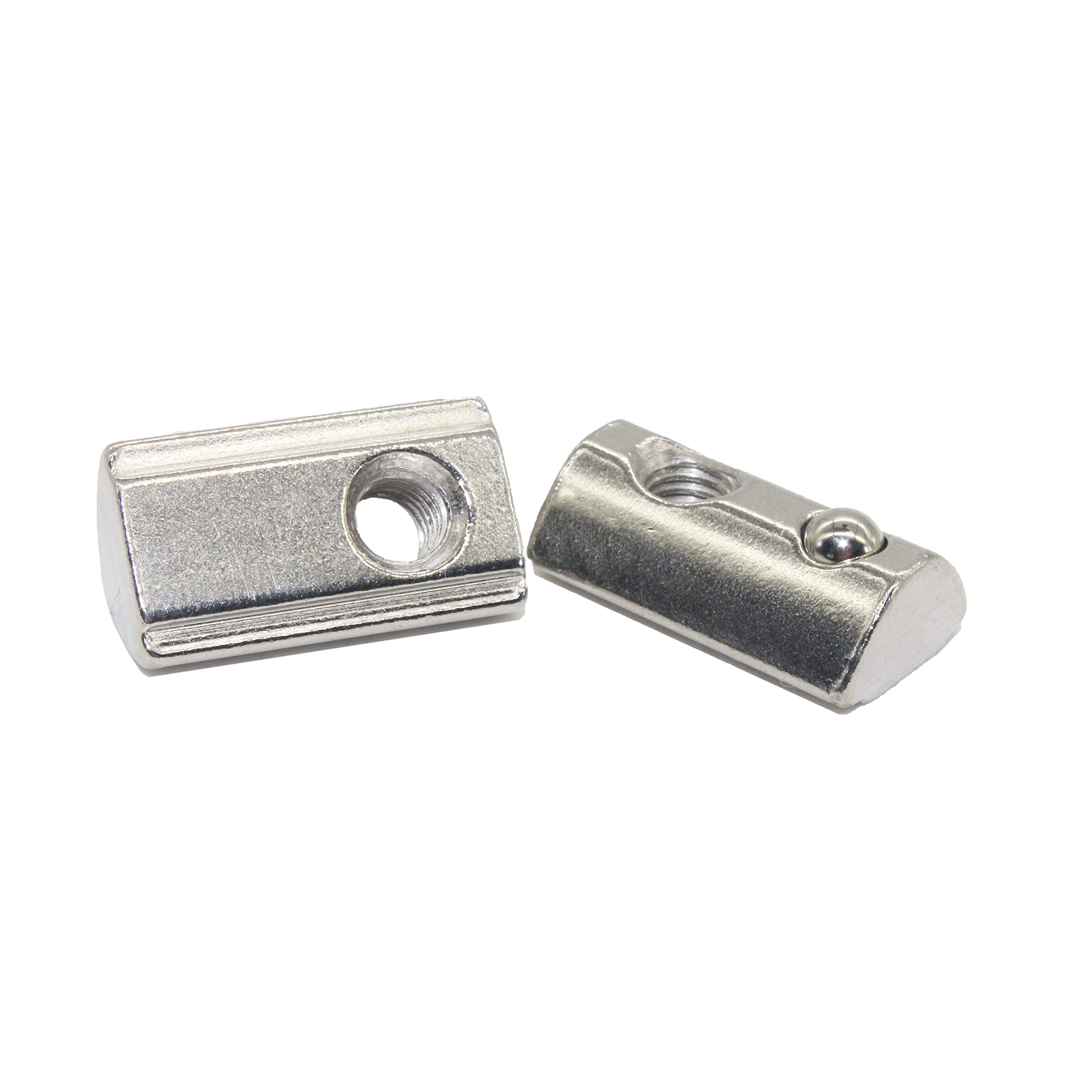 20x M8 Nutenstein 12,0 x 6,7 mm Nut 8, mit Federkugel, Stahl  