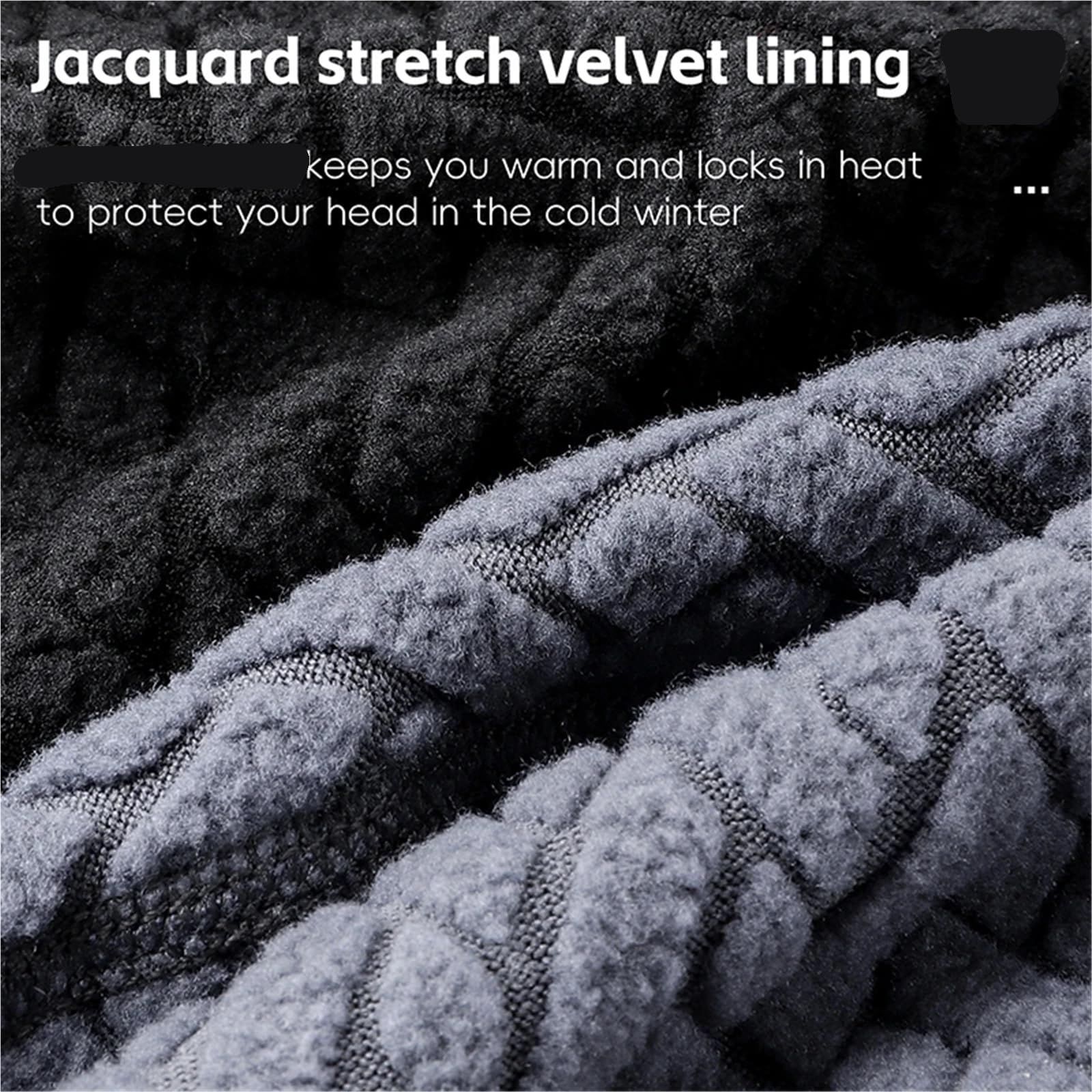 Casquette de Cyclisme Chaude d'hiver élastique Jacquard Coupe-Vent Casquettes vélo Thermique Course Ski Moto Chapeaux pour Vélo(Glasses Gray)