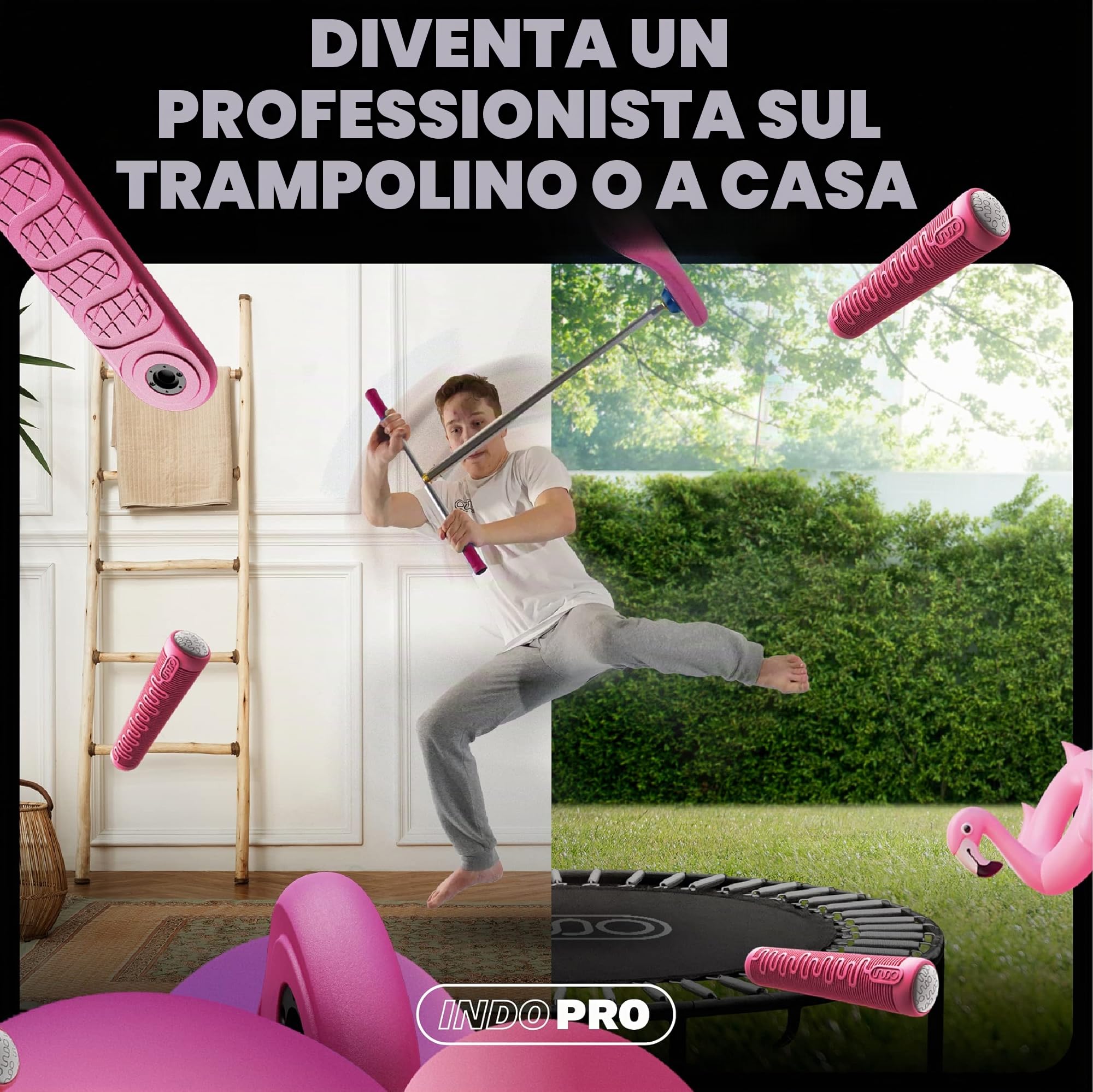The Indo Trick Scooter – Trampolino Scooter – Monopattino acrobatico per ragazzi, bambini e adulti, per professionisti e principianti – per interni ed esterni