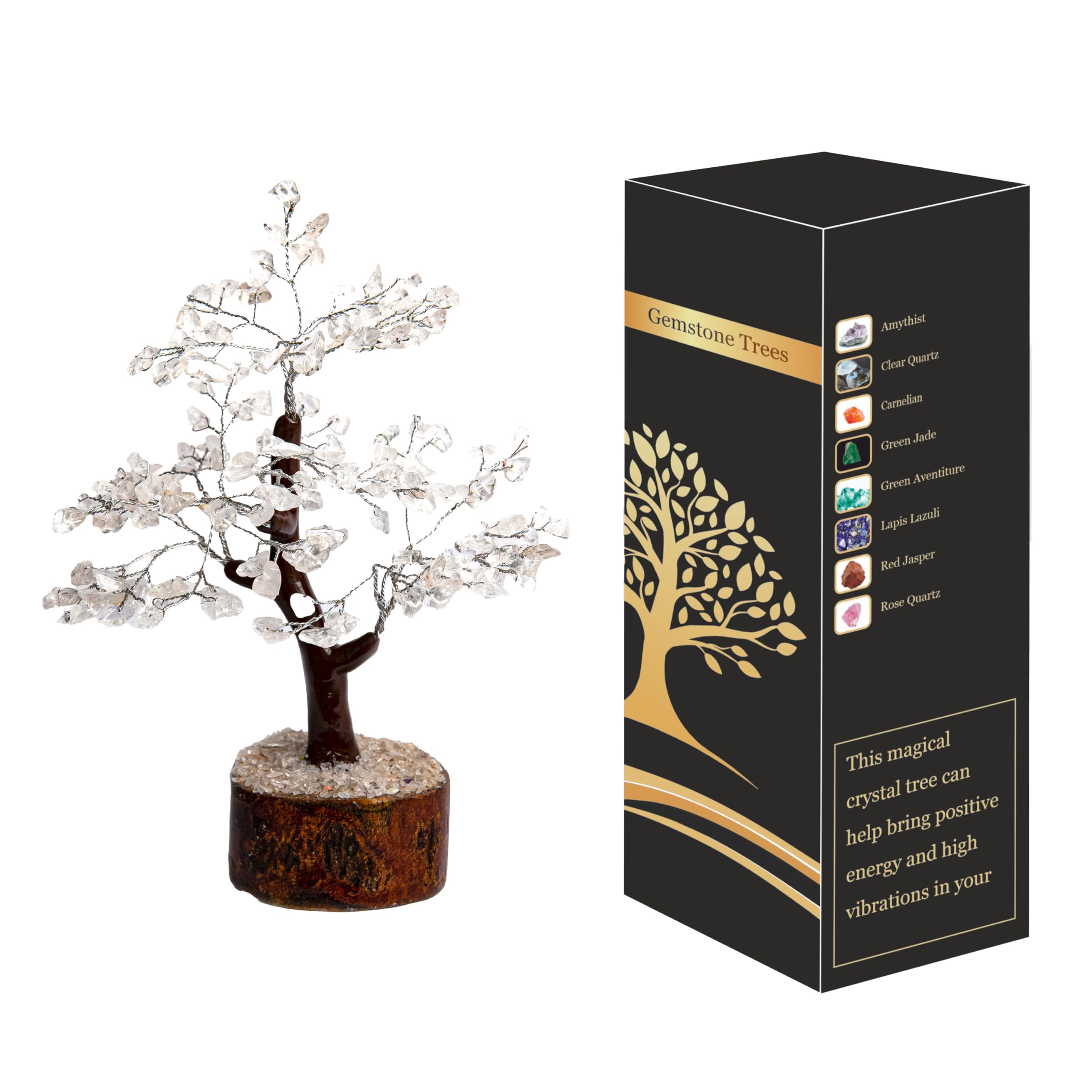 Wonder Care Clear Quartz Crystal Tree for Home Decorations Crystals and Healing Stones Witchy Room Crystal Decor Tree Crystal Gifts Gem Tree Christmas Tree Stands for Real Tree