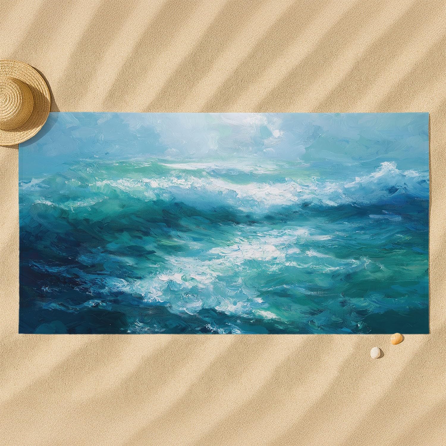 Sanft, Frisch, Warm Strandtuch 230 x 210 cm - Strandtuch trandtuch Leichtdünn Weich Meer, Ozeanlandschaften,für Strand, Pool, Yoga, Picknick