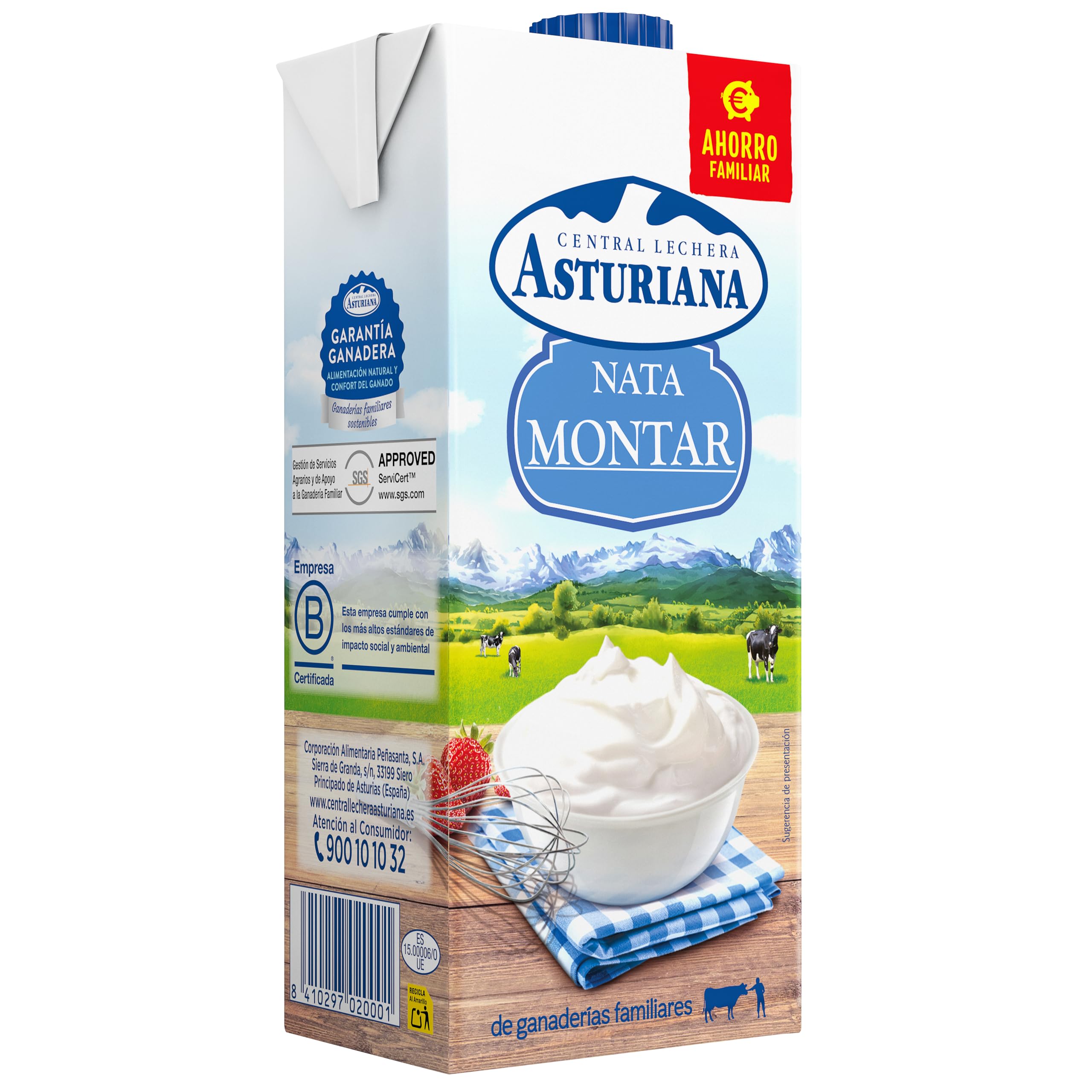 Central Lechera Asturiana Nata para Montar 35% MG Brik 1L