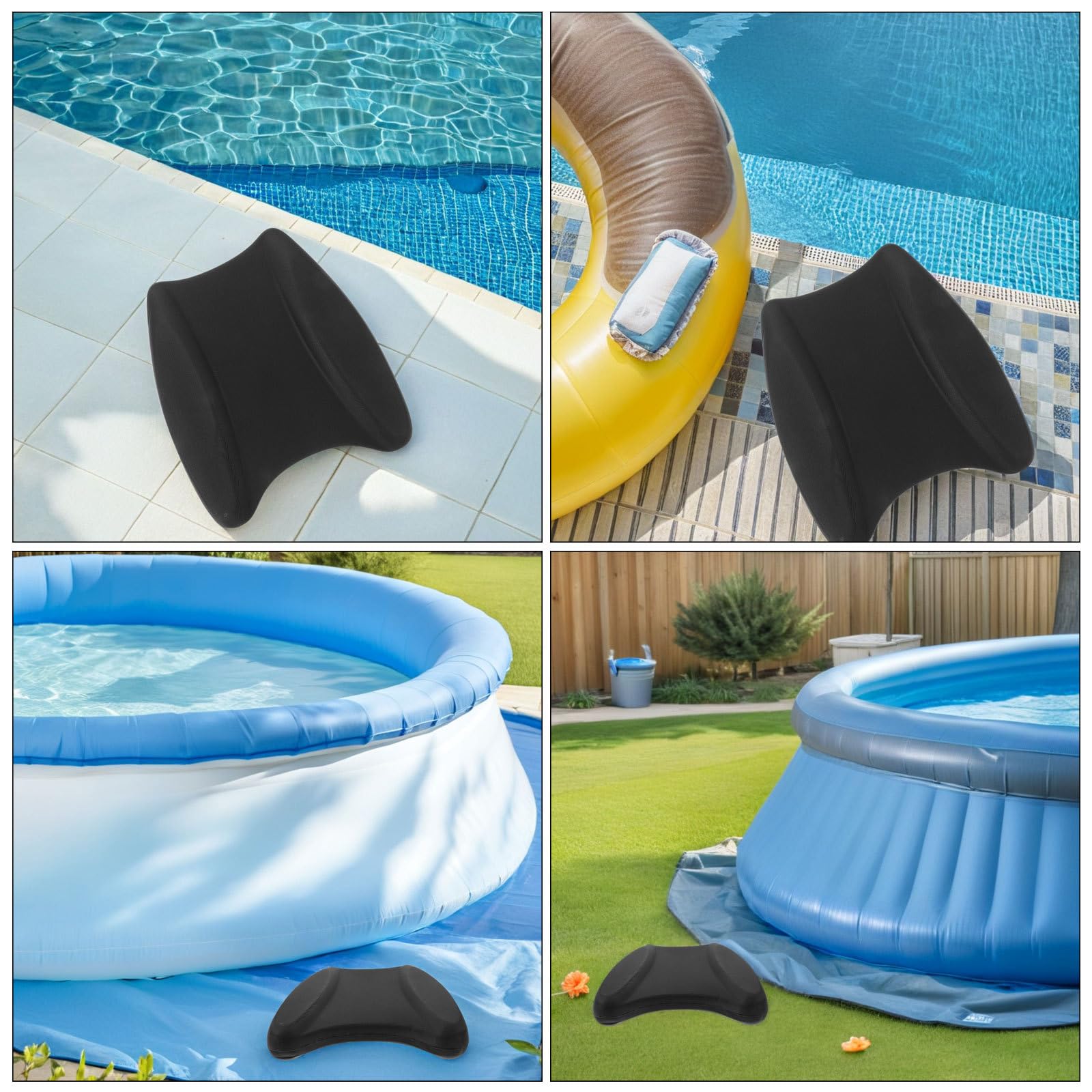 INOOMP Tabla de Natación de Entrenamiento Eva Negra 2 Piezas para Niños | Piscina y Hogar, Ayuda para Nadar Estabilidad Extra, Ligera para Mejorar Habilidad