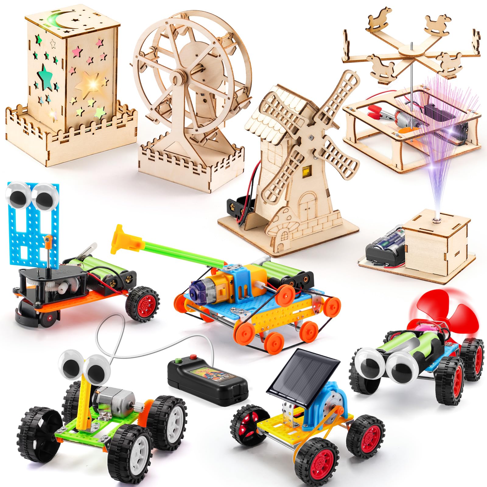 Amazon.com: Yutin 10 in 1 STEM Kits for Kids, Wood Craft Robot
