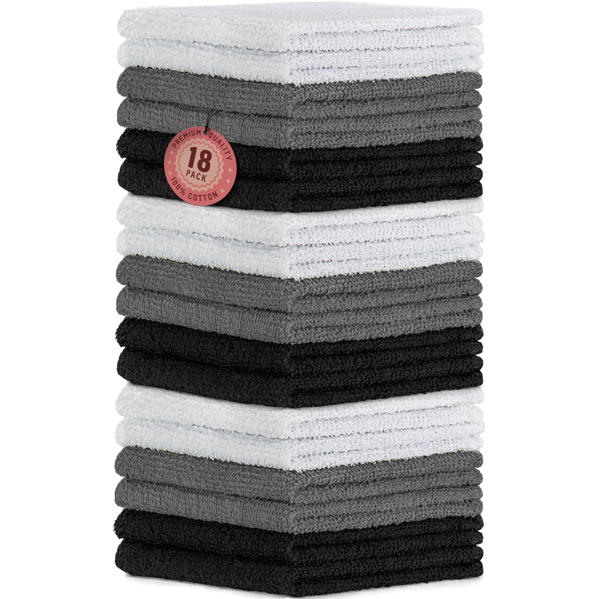 Serviettes Débarbouillettes Betz - Lot De 10, 30x30 Cm, Anthracite, Coton Qualité, Lavable Machine 60°C