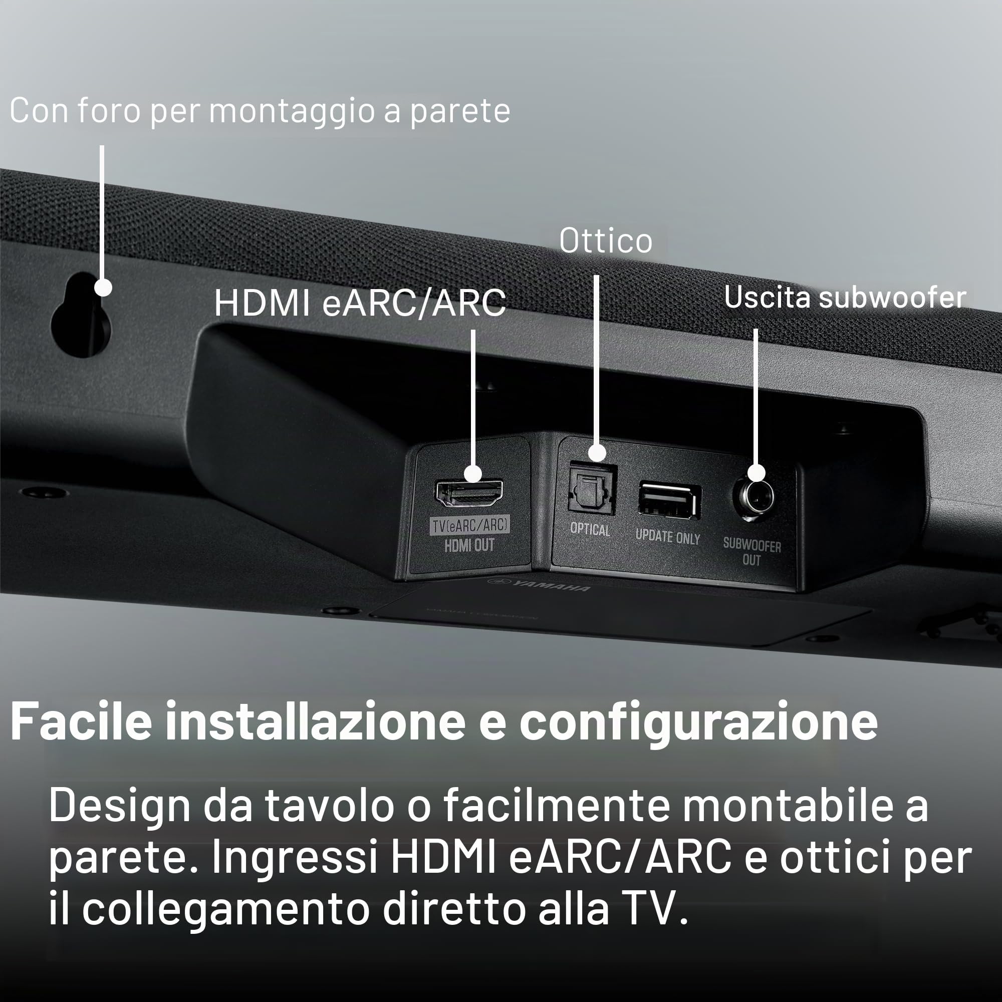 Yamaha SR-B30A Dolby Atmos Sound Bar con Subwoofer incorporati (nero)