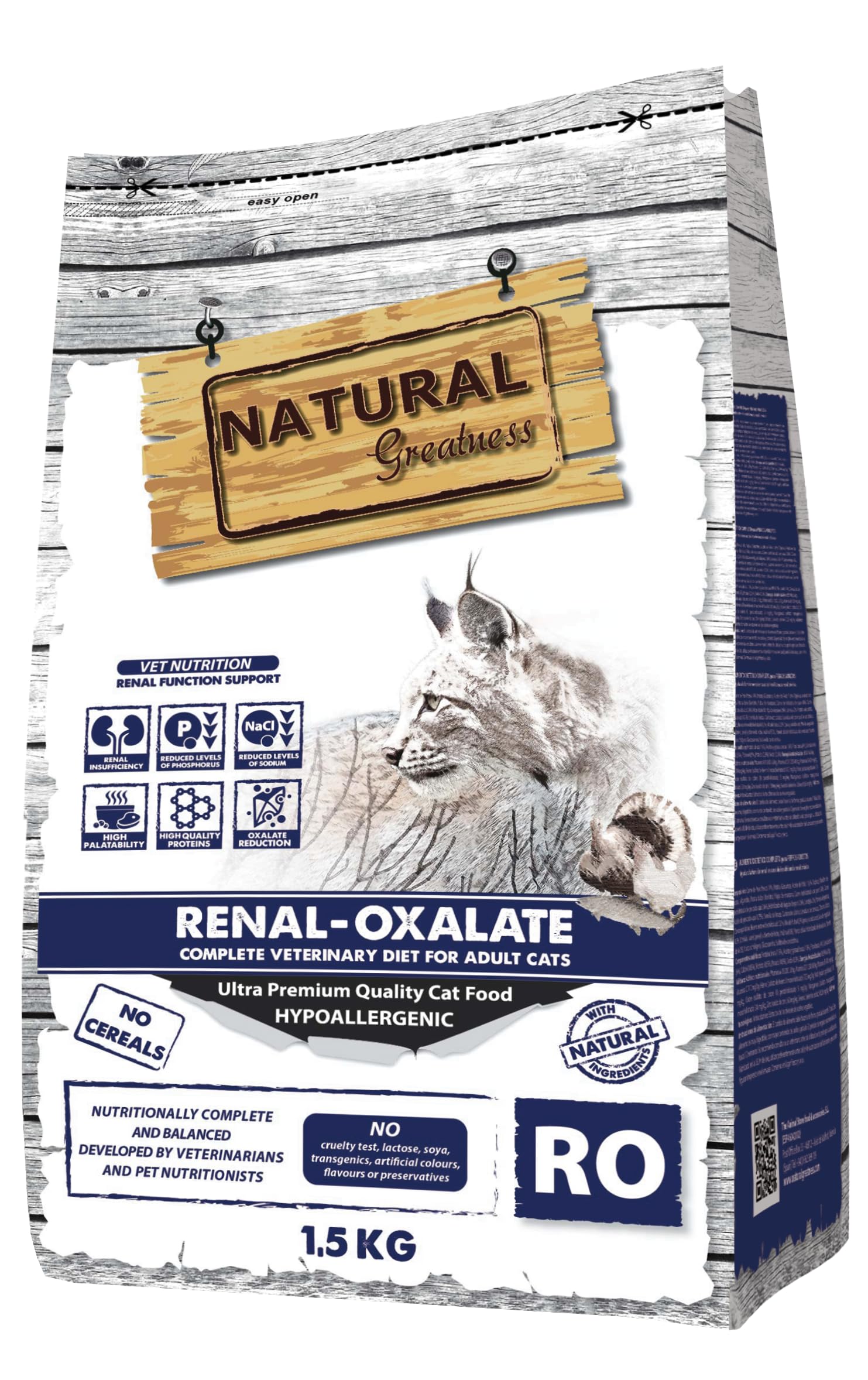 Natural Greatness - Dieta Vet Cat Renal-Oxalaten - dietetyczna dieta 1,5 kg