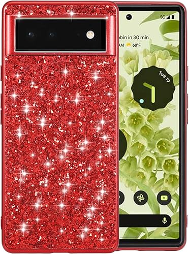 Miniatura 9 de Ranyi Funda para Google Pixel 6a, funda para teléfono Google Pixel 6a, brillante brillante con diamantes de imitación con parachoques galvanizado
