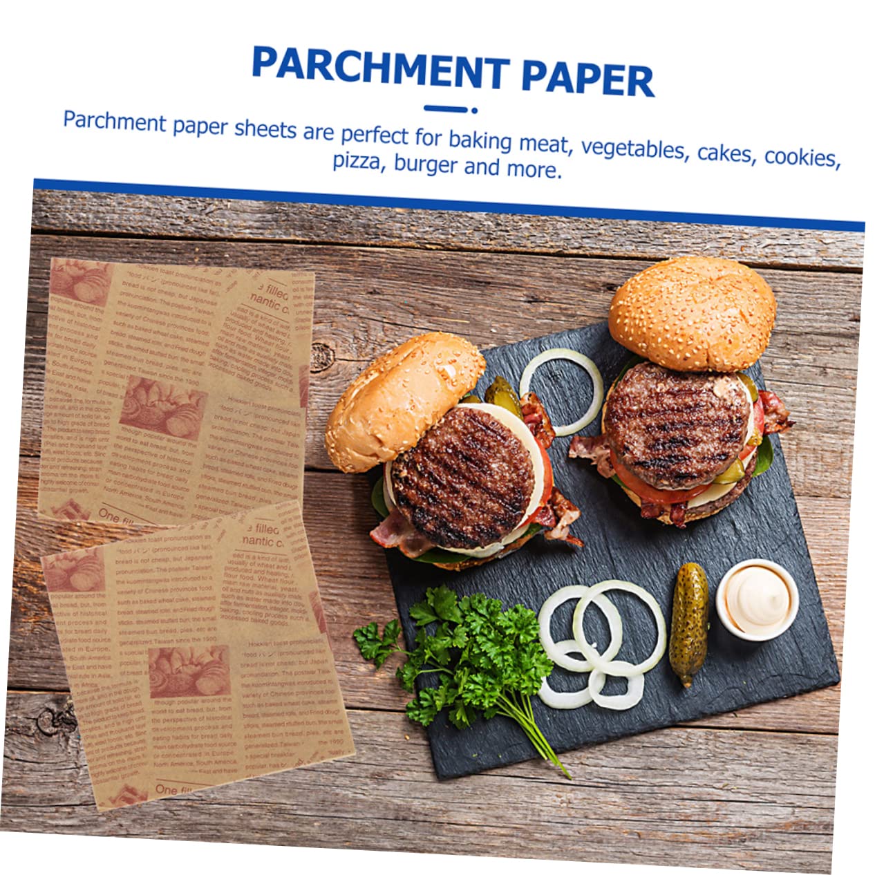 Papel de Hornear Antiadherente y Resistente al Aceite 200 Hojas | 38 X 28cm, para Envolver Galletas y Pan, Formato Papel para Uso en Cocina