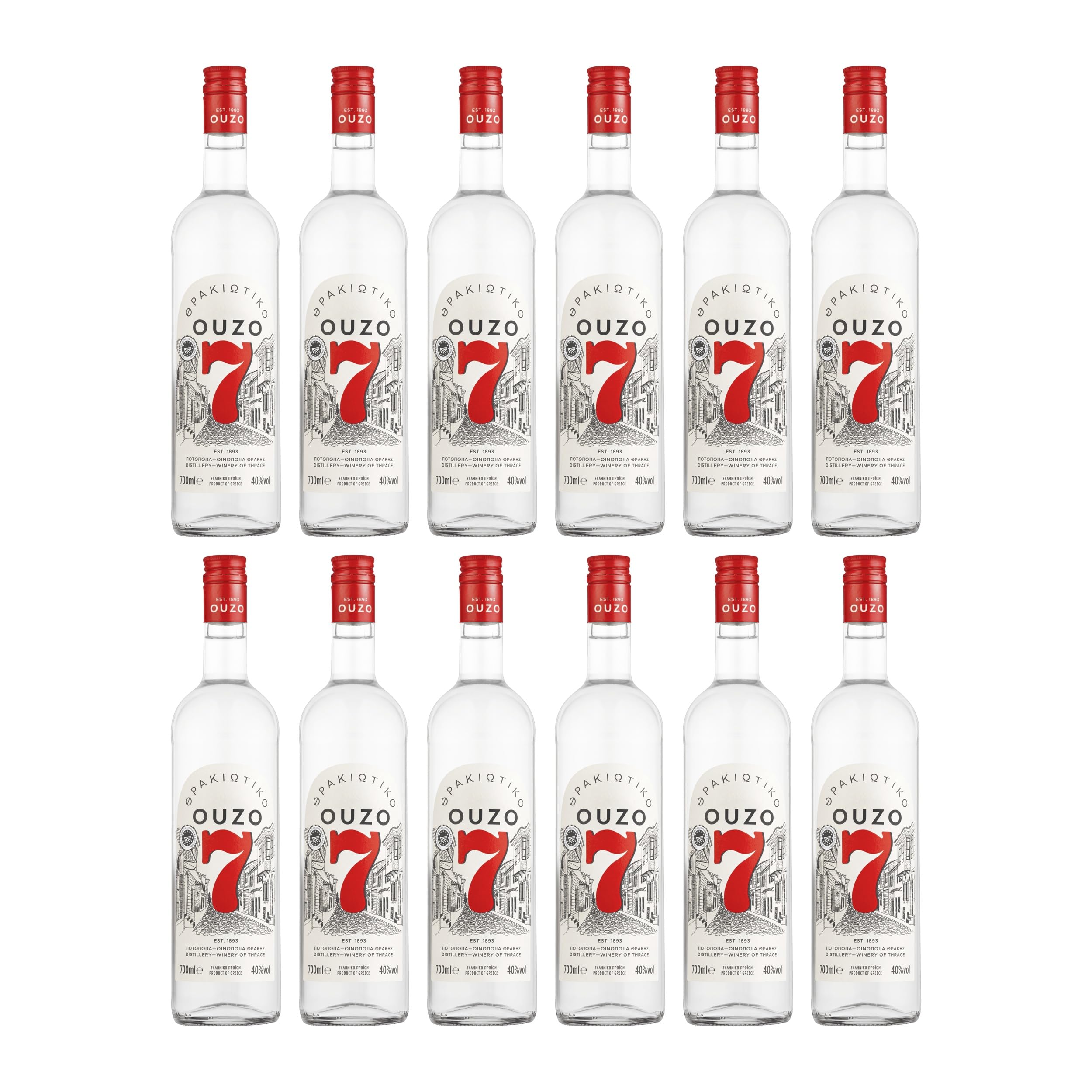 Ouzo 7 Anis Griechenland inkl. FeinWert E-Book (12 x 0.7 l)