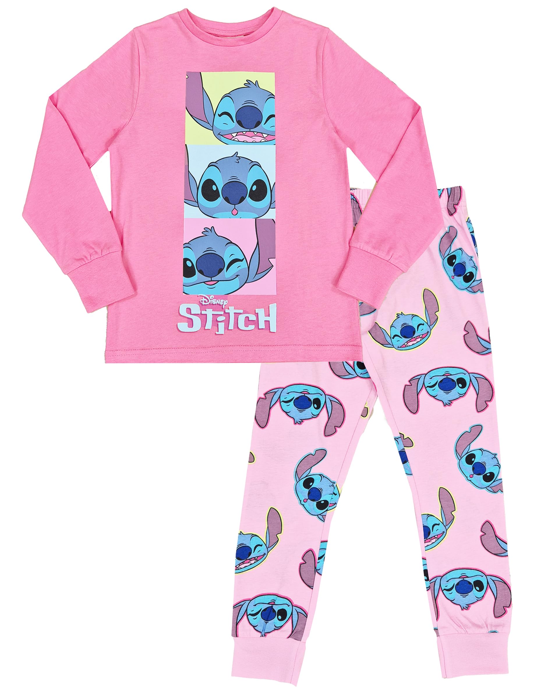Disney Girls Multicolour Lilo & Stitch Pyjamas Character Nightwear (Stitch Trio, 7-8 Years)