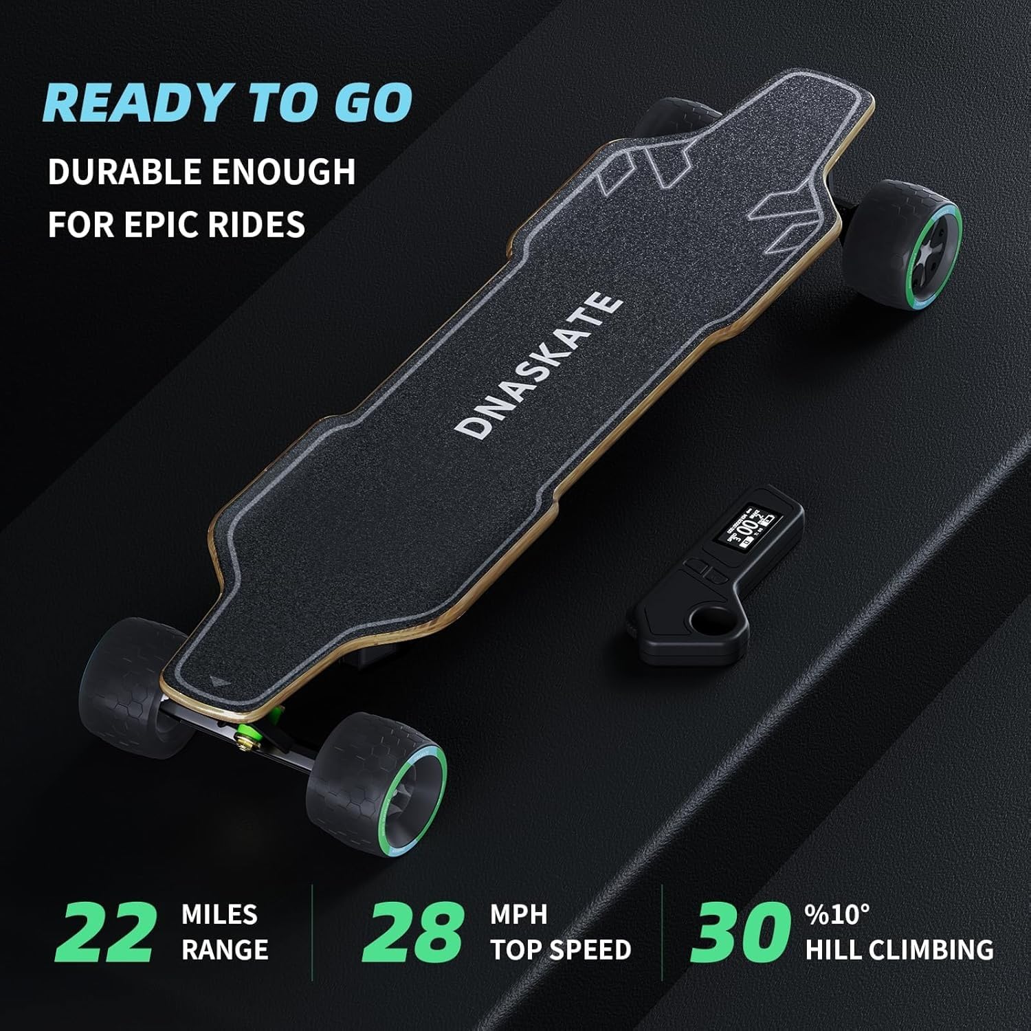 V4 - Patineta eléctrica con control remoto, velocidad máxima de 28 Mph, rango de 22 millas, motor de cubo de 1000 W, monopatín de longboard para adultos y adolescentes 7