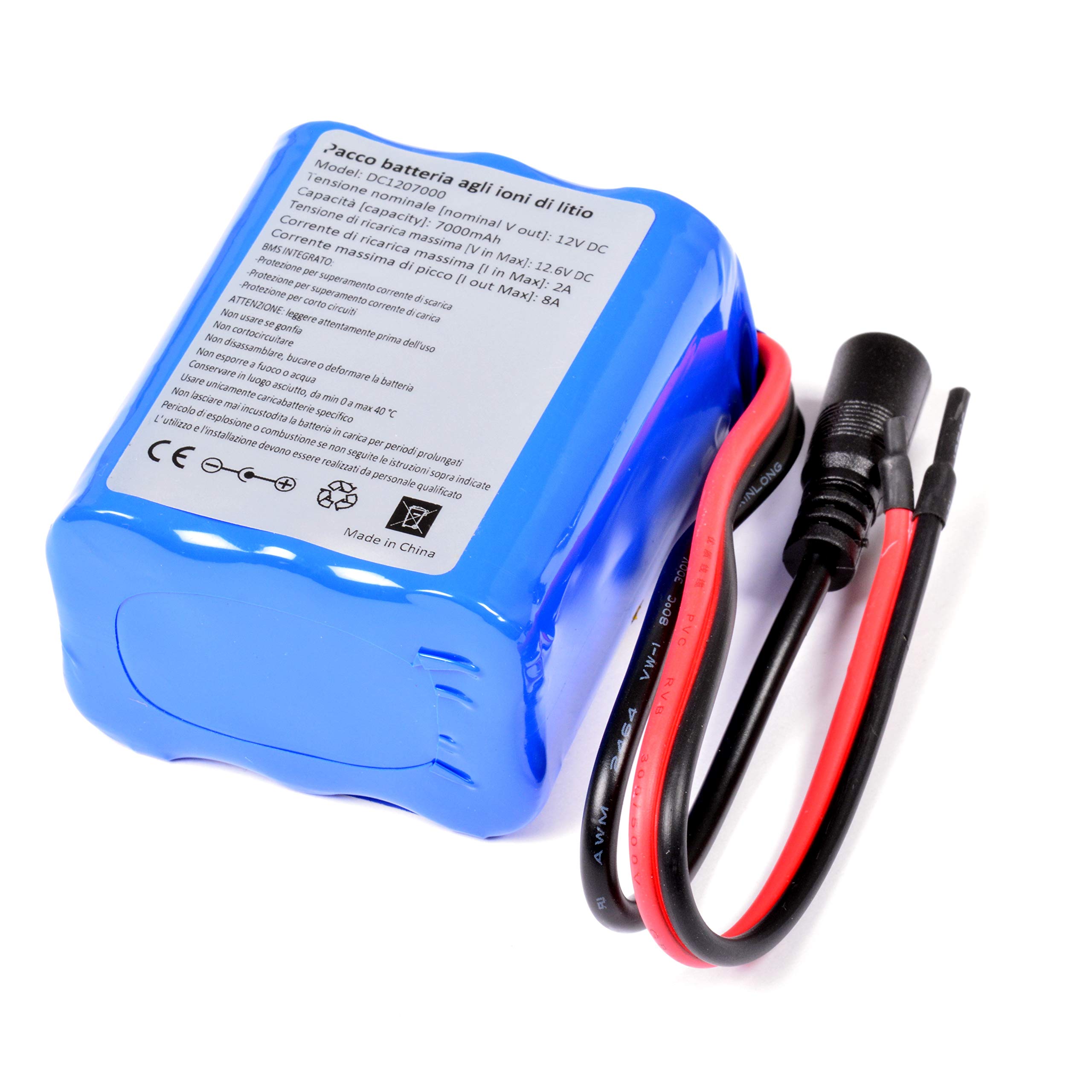 AFTERTECH Paquete de batería recargable de litio 12V 7000mAh 7Ah 75x60x40mm F3C2