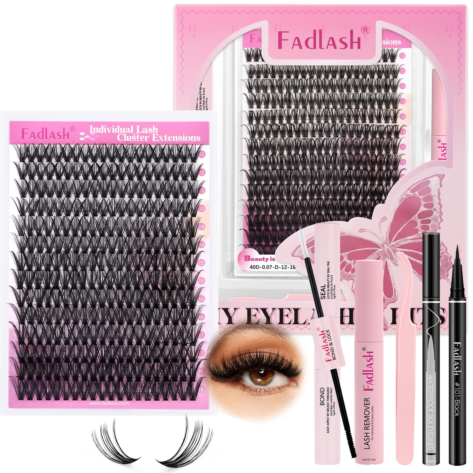 FADLASH Lash 120pcs 0.07mm D Curl 8-16mm 40D Mixed Trays Customizable DIY Eyelash Extensions for Beginners — view 40