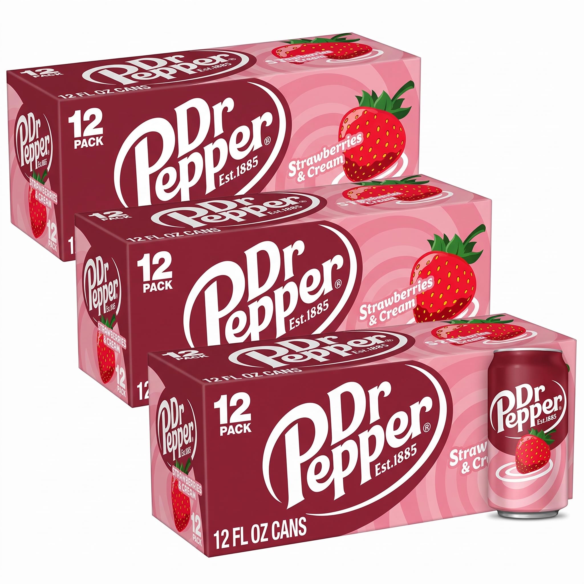Amazon.com : Dr Pepper Strawberries and Cream Soda | 12 fl oz cans