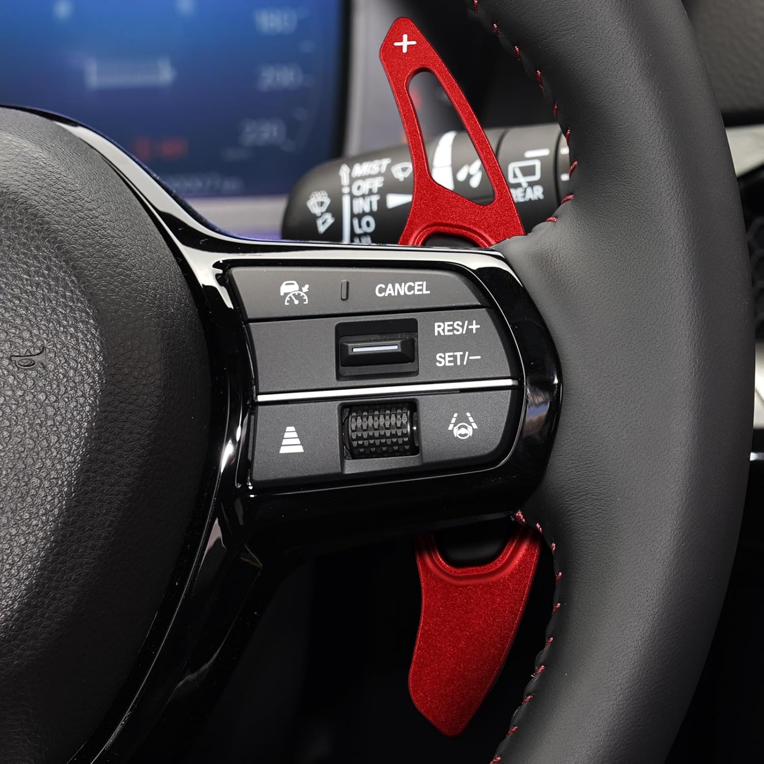 CKE Compatible with Honda Civic 2022-2026 for CR-V Accord Pilot 2023-2026 Accessories Sporty Car Paddle Shifter Extension Interior Shift Cover Trims -Red
