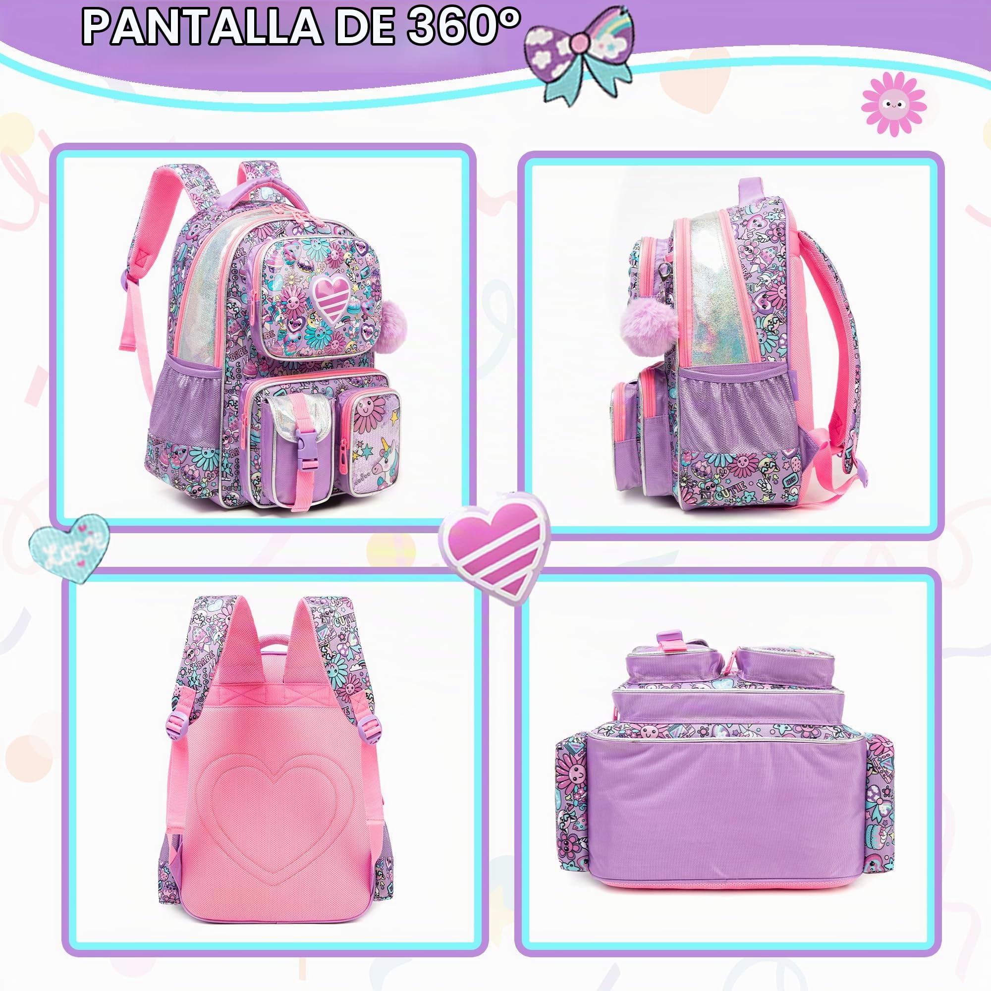 HTgroce Mochilas Escolares Niña Primaria Mochilas Escolares Infantiles 7 años