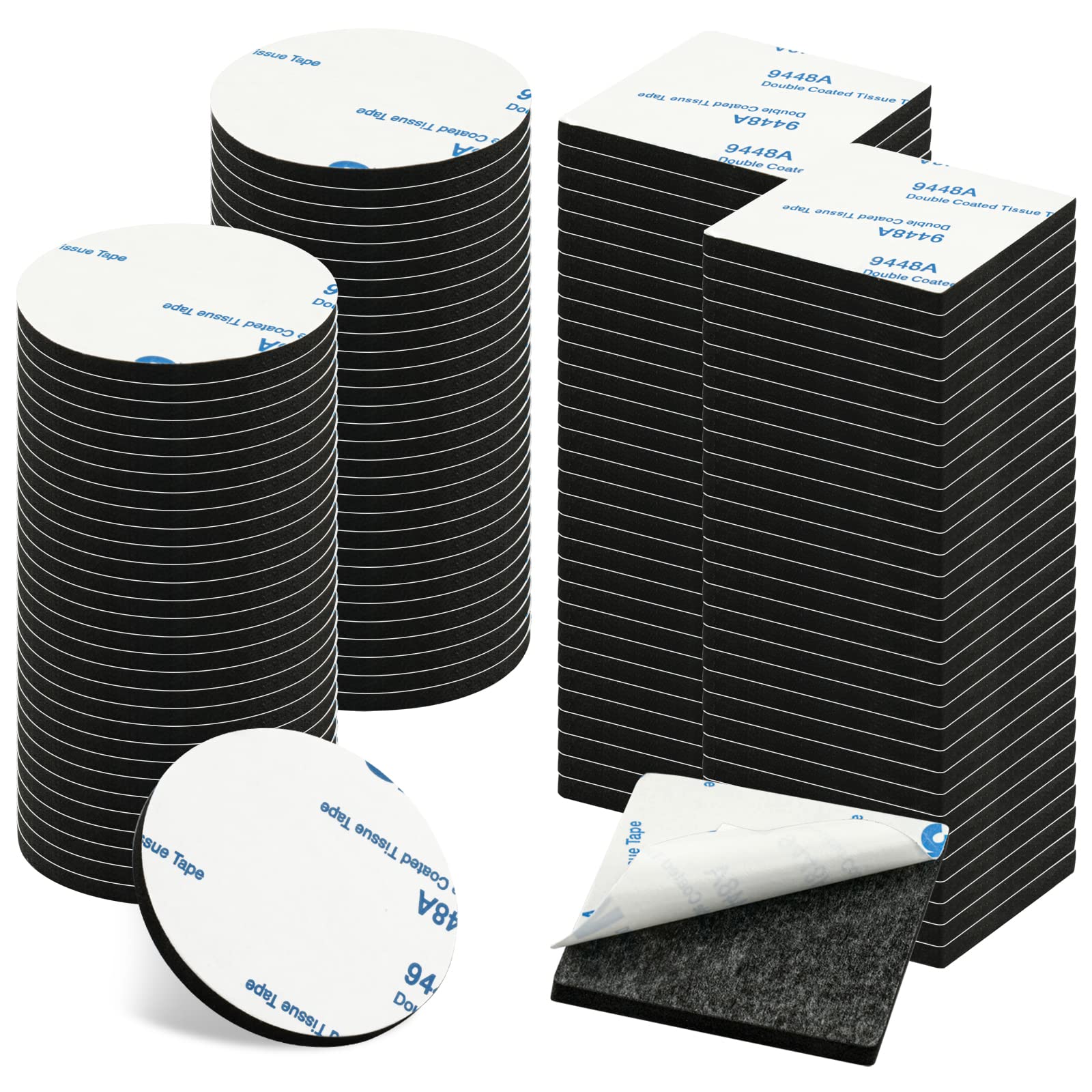 180-Piece Double Sided Foam Tape – 40x40x2mm Black Heavy Duty Adhesive Pads For Mounting, Strong Bonding For Wood, Glass, Metal