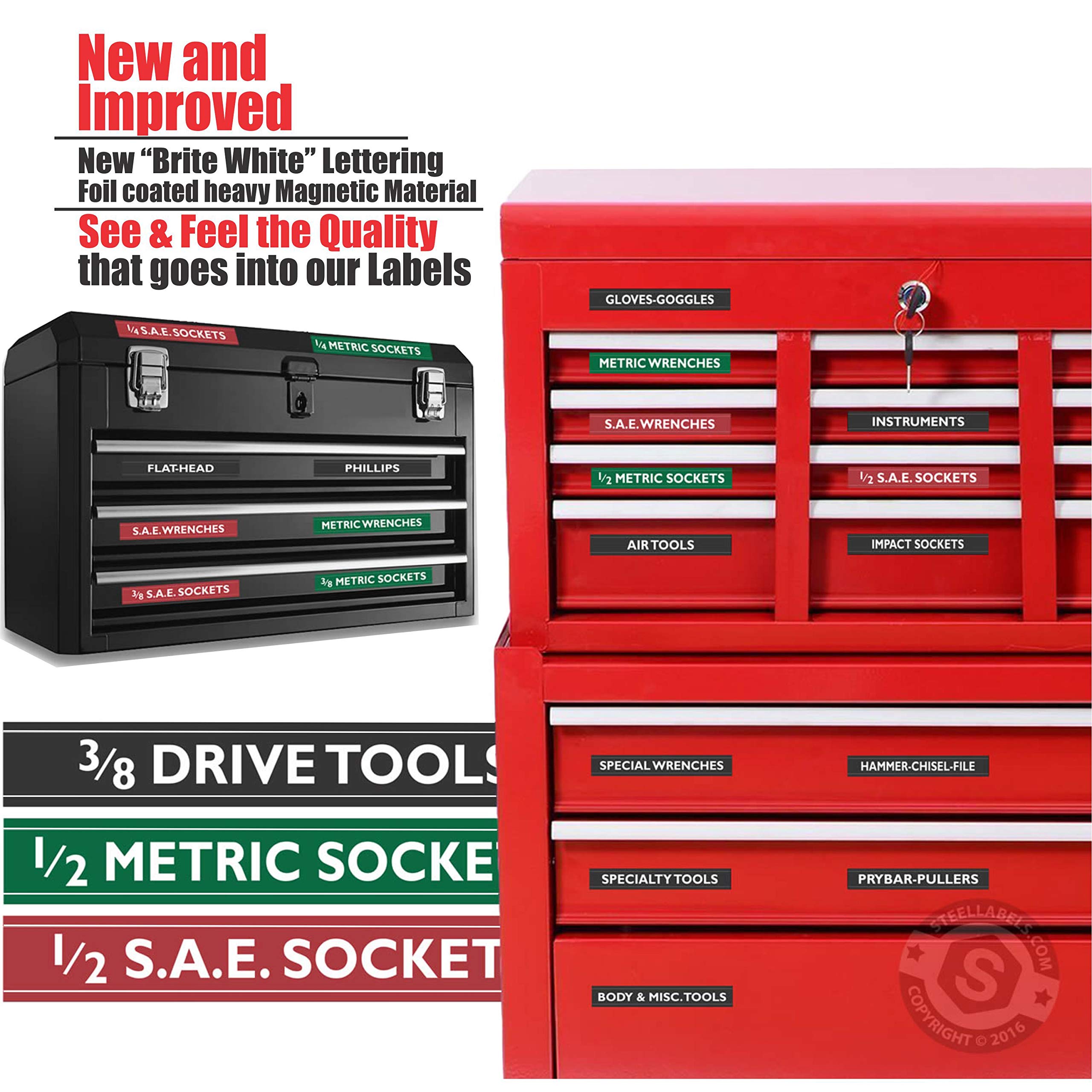 Tool Box Organizer Labels (green edition) organize boxes