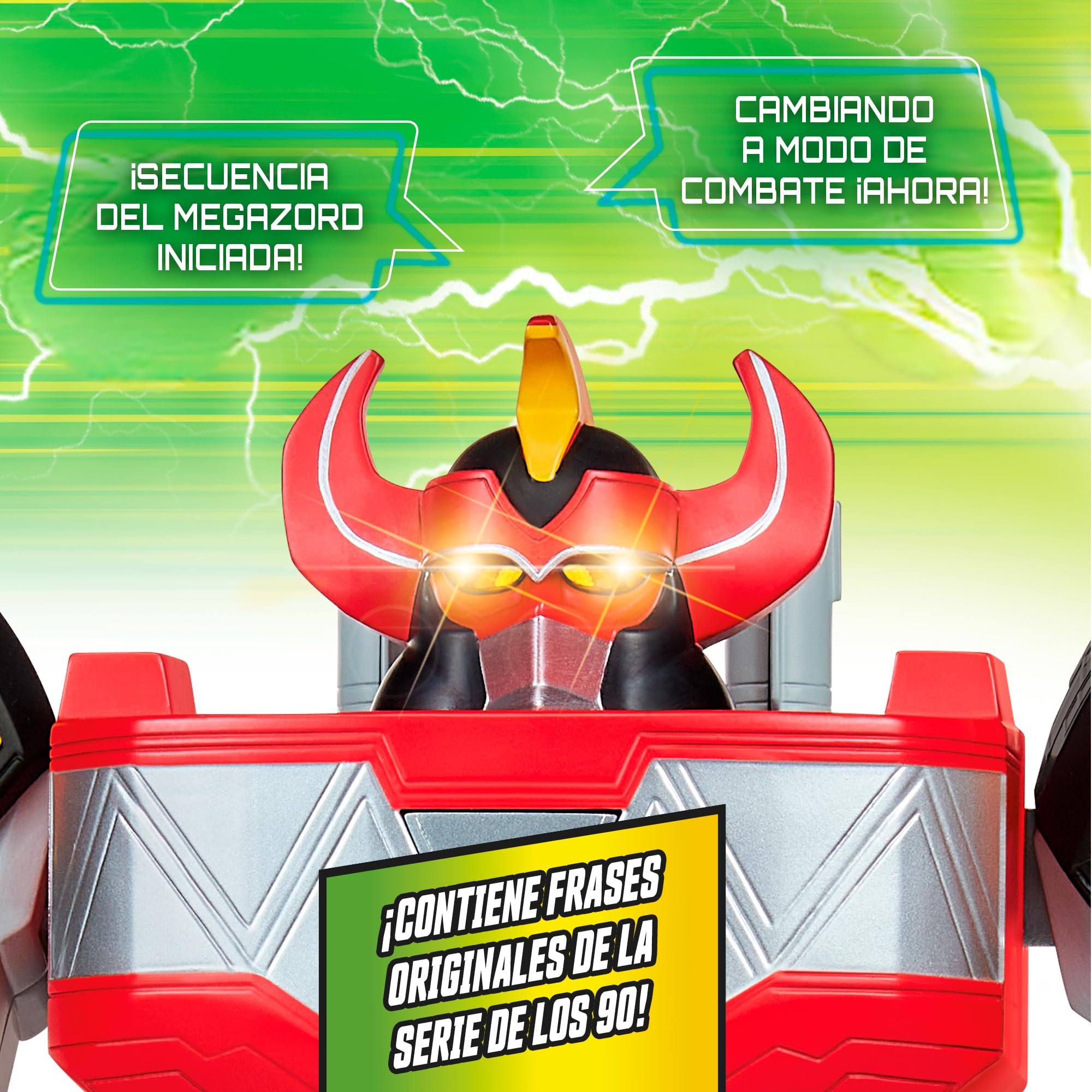 Bizak Power Rangers Ultimate Megazord elettronico, Figura articolata con luci, Suoni e 15 Frasi, Include megaspada, Giocattolo Ufficiale Power Rangers +4 Anni (62518691)