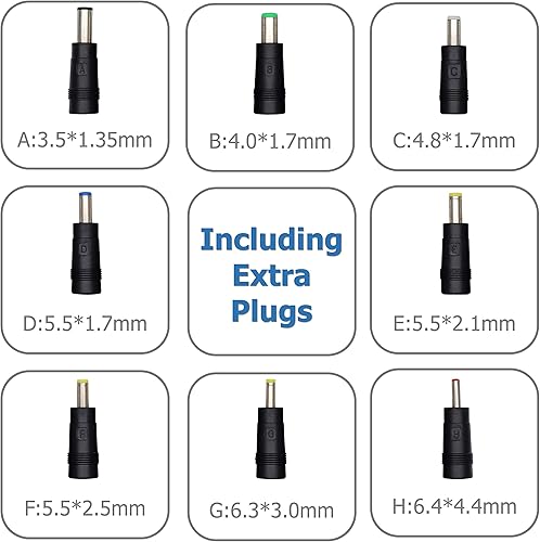 Miniatura 6 de EIKS Universal ACDC 42V 1A Adaptador de corriente Cargador de pared para 18650 batería LED tira de afeitadora cortadora Peluquera con 8 puntas