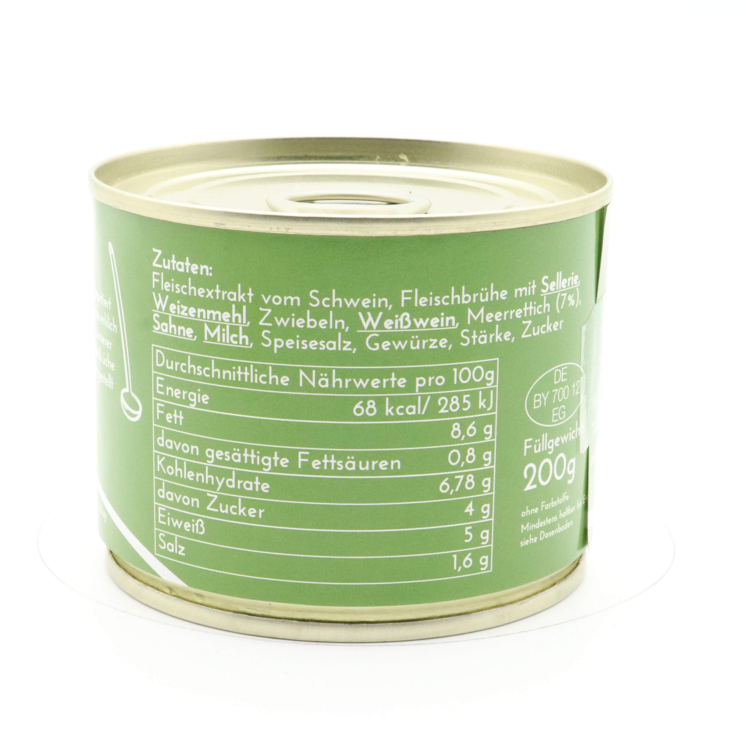 Diem Soßen Paket , Probierpaket - Soßenklassiker - Rahmsoße, Bratensoße, Meerrettich-Soße, Champignon-Rahm-Soße, Rotwein-Soße mit grünem Pfeffer / 10 x 200g Konserve