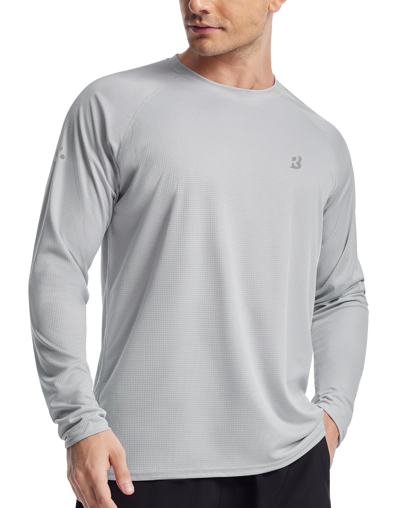 Roadbox Men's Long Sleeve Workout Running Shirts, Quick Dry Moisture  Wicking Athletic T-Shirts for Outdoor Gym Fishing Hiking