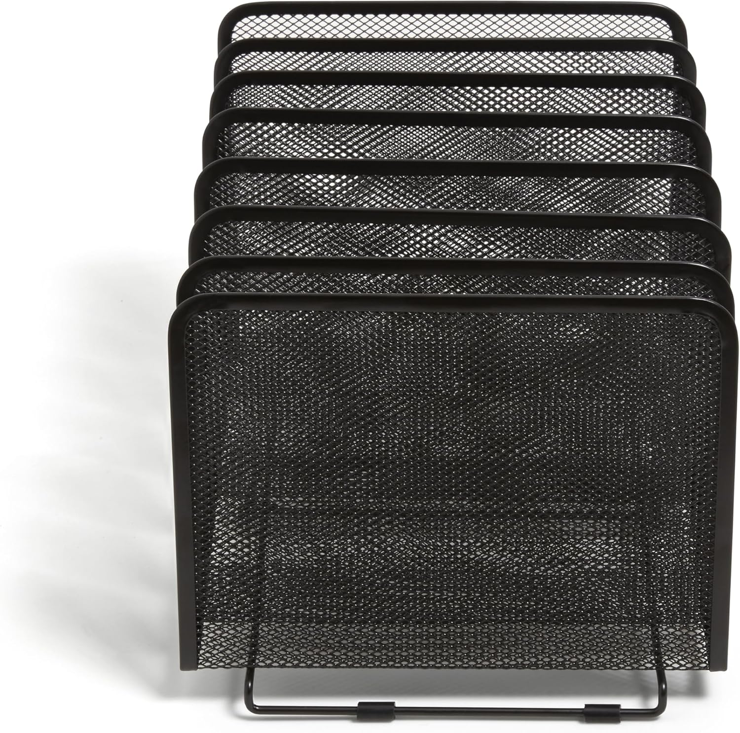 TRU RED Wire Mesh File Organizer, 7‑Compartment – Vertical Desktop Sorter for Files, Folders & Mail