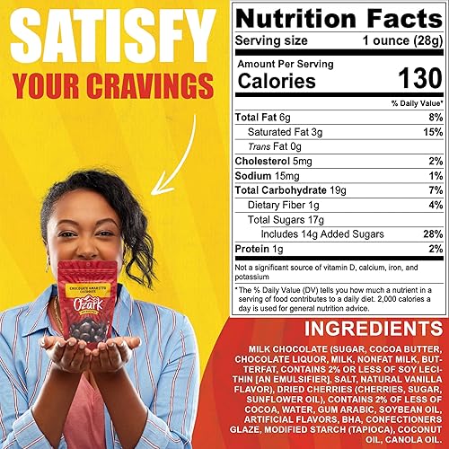 Miniatura 2 de OZARK NUT ROASTERS, Cerezas de chocolate y amaretto, nueces saborizadas, maní confitado gourmet de clase mundial, paquete resellable de 7 onzas