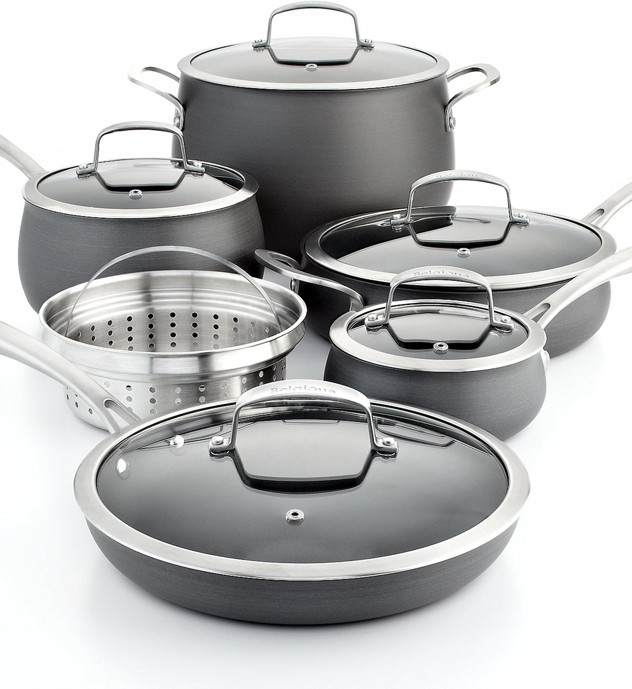 Belgique Hard Anodized 11 Piece Cookware Set Black