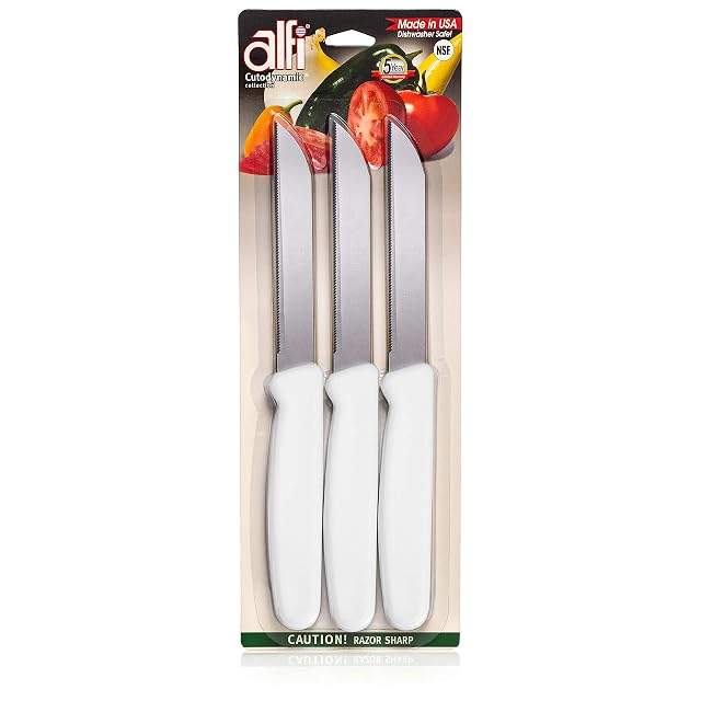 Alfi All-Purpose Knives Aerospace Precision Pointed Tip - Home And Kitchen Supplies - Serrated Steak Knives Set Made