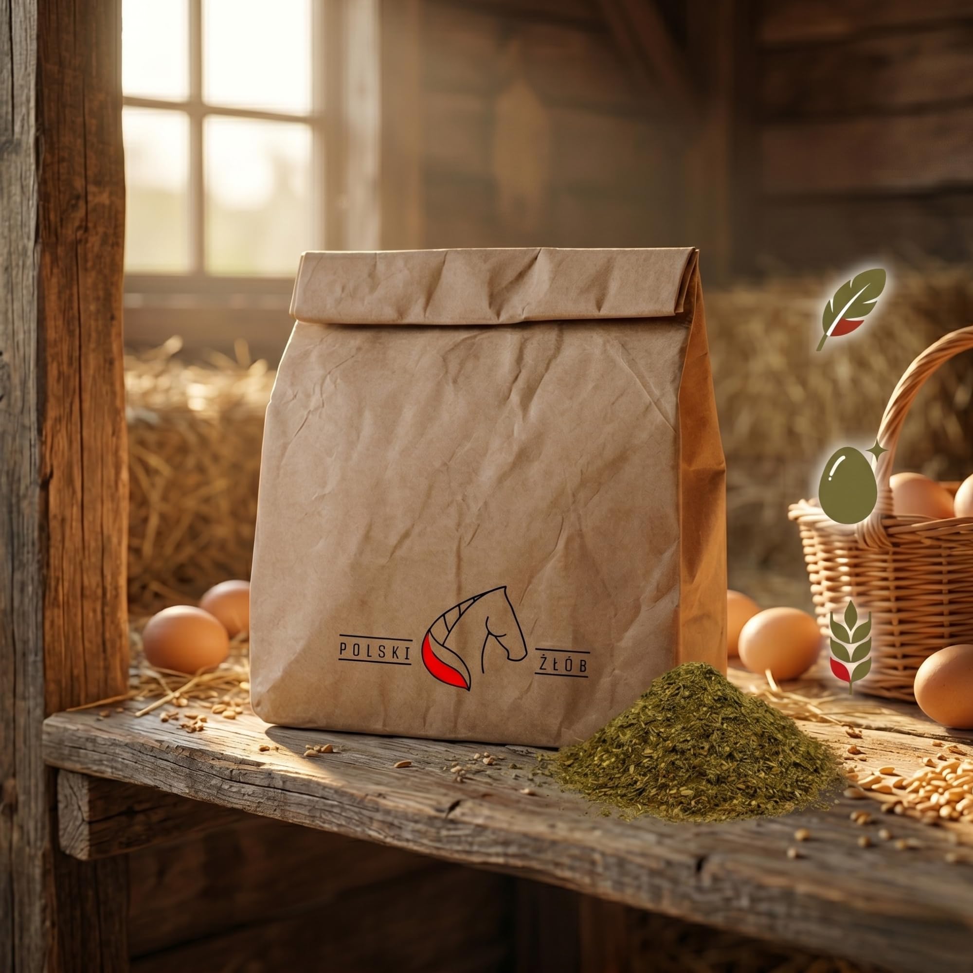 Polnische Luzernrippe Sipa 10 kg - Hochproteinhaltiges Ergänzungsfutter für Legehaus- und Geflügelhäufer, 17% Pflanzenprotein, 100% Natürlich, Unterstützt Legen und Eierqualität, getrocknet und