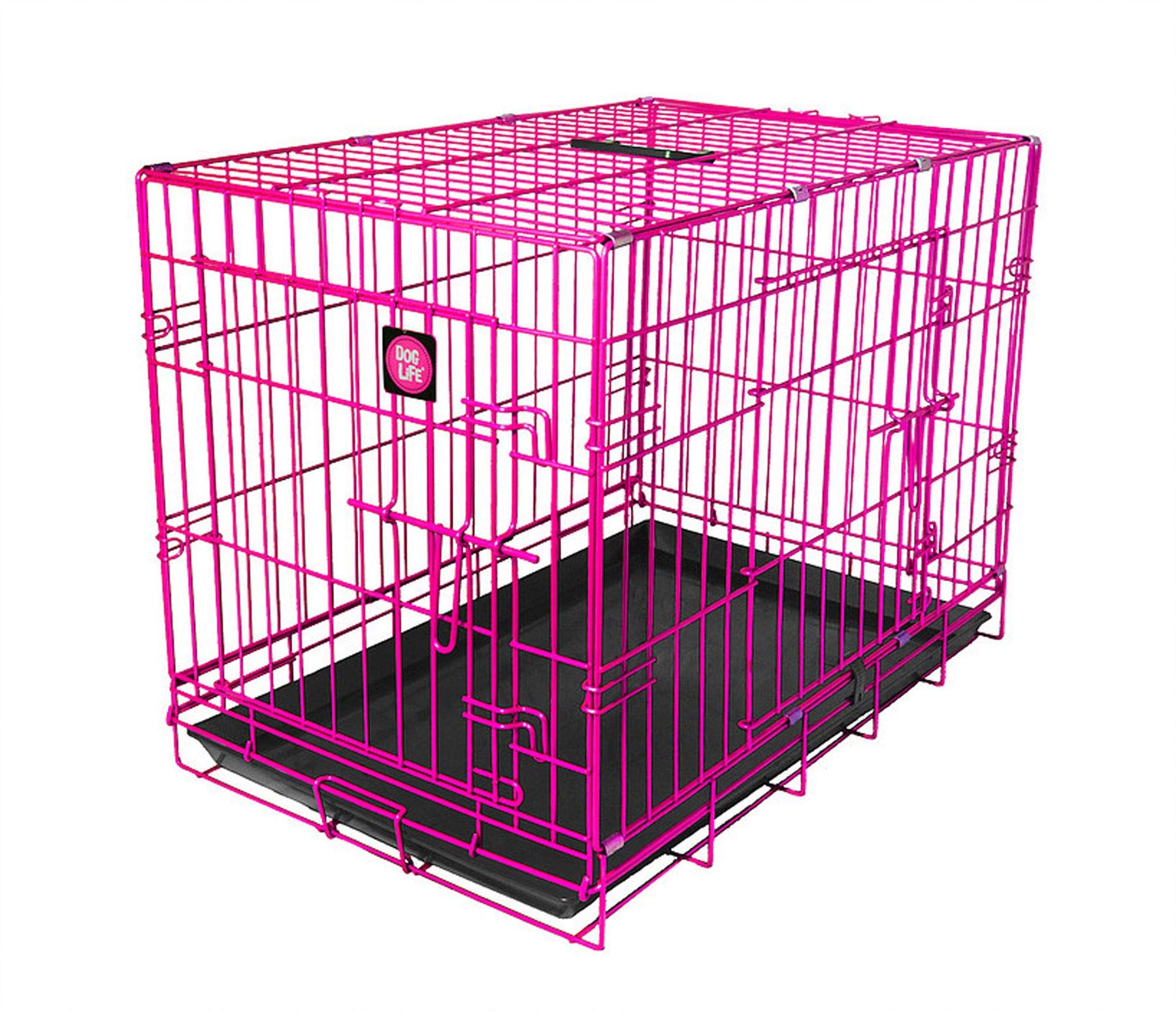 JAMES & STEEL My Pet Dog Crate, Pink, 24-Inch