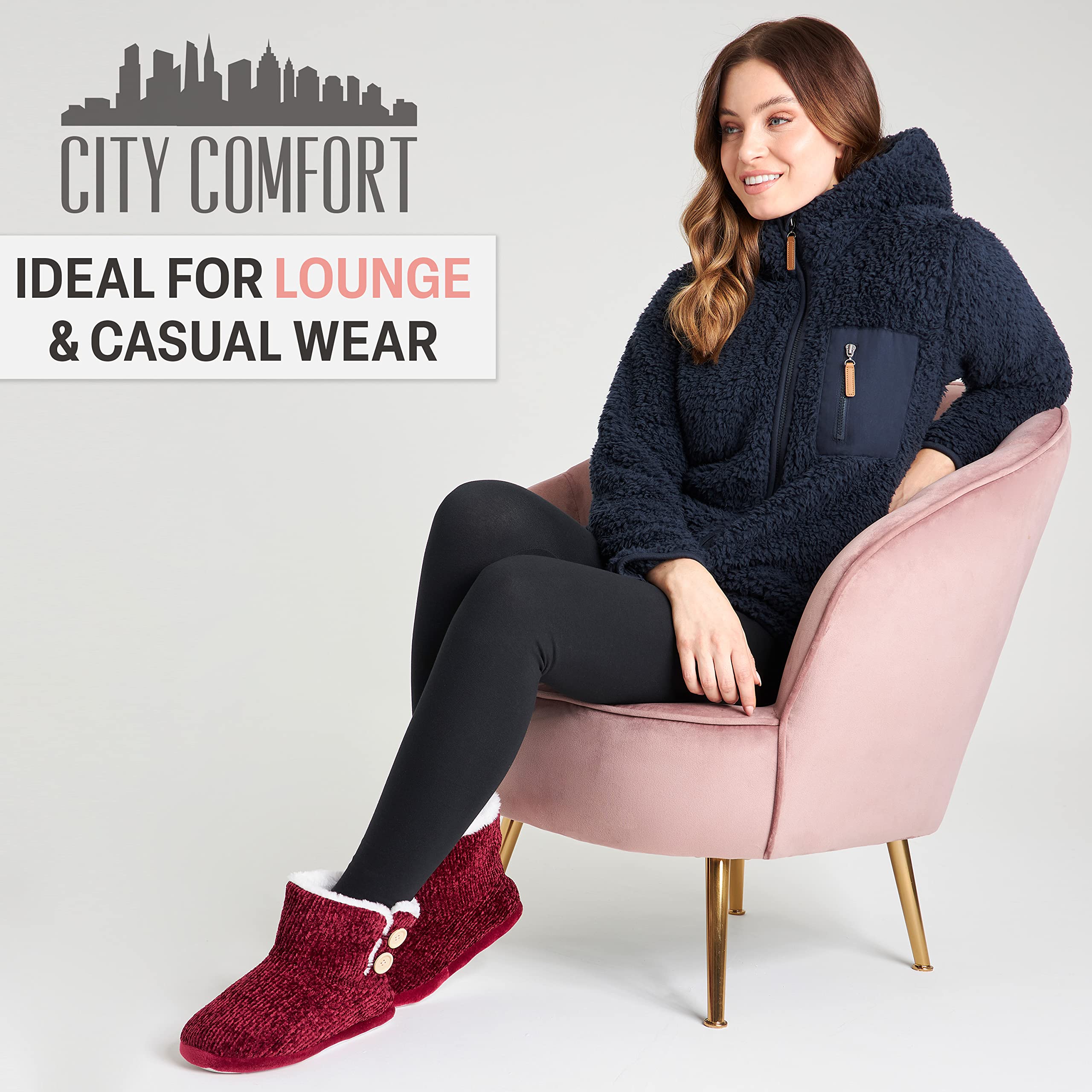 CityComfort Felpa Donna - Felpa Pelosa in Pile Sherpa S-XL