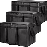 Vista 17 de CIVJET Paquete de 1 bolsa aislada para entrega de alimentos con parte inferior dura, calentadores de alimentos comerciales XXXL para Uber