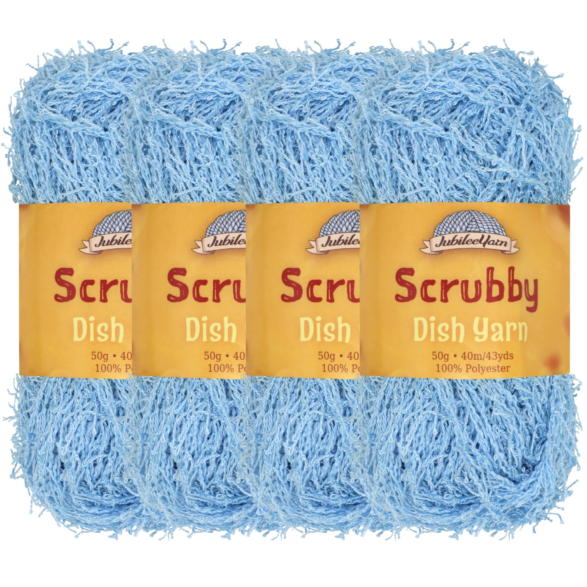 JubileeYarn Scrubby ovillo de lana azul de 50 g para tejer estropajos