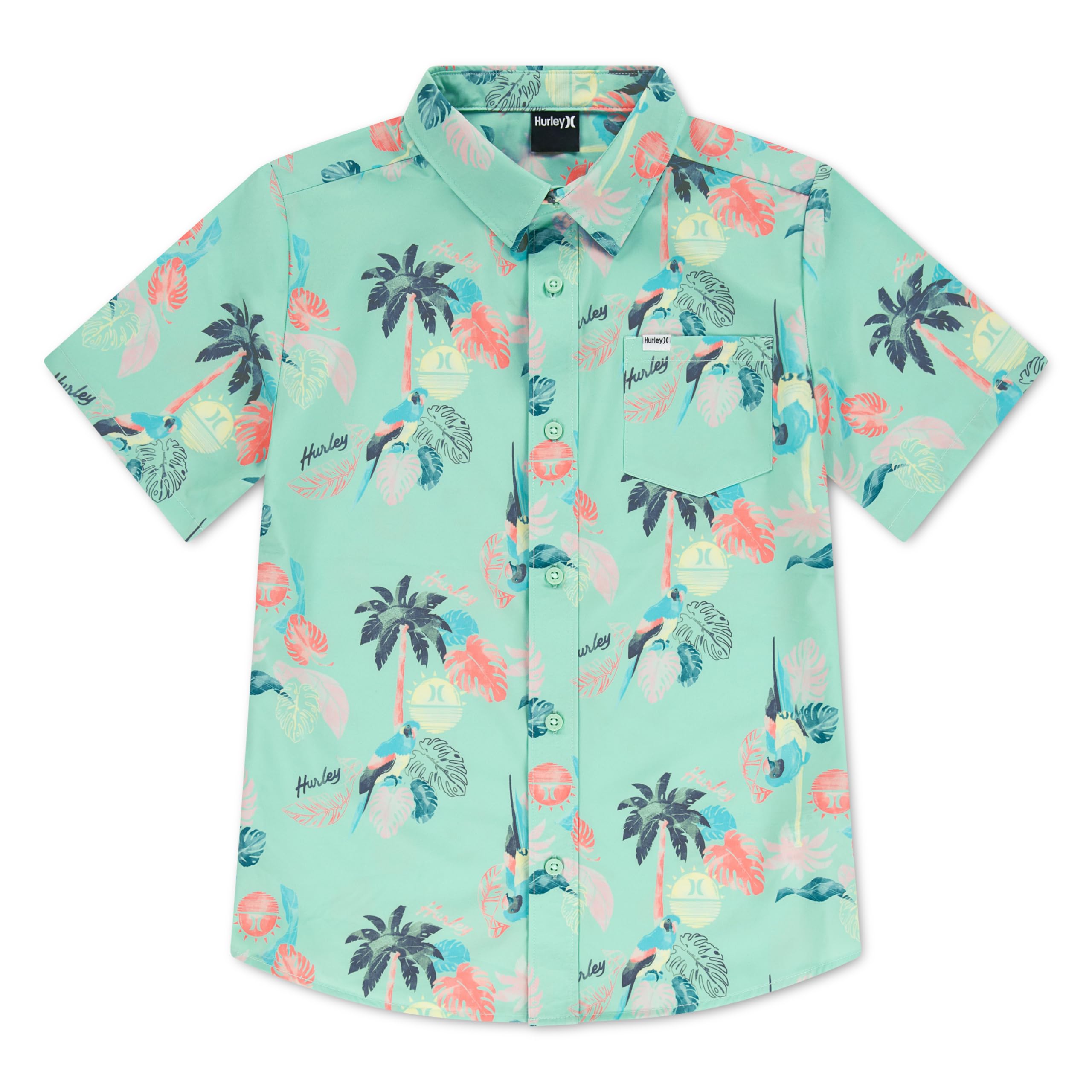 Hurley Kids Printed Button-Down Shirt (Big Kid)