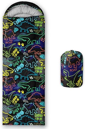 Miniatura 9 de QOOMO Saco de dormir para camping, 3 estaciones, clima cálido y fresco, ligero, saco de dormir impermeable para adultos y niños, viajes y al aire