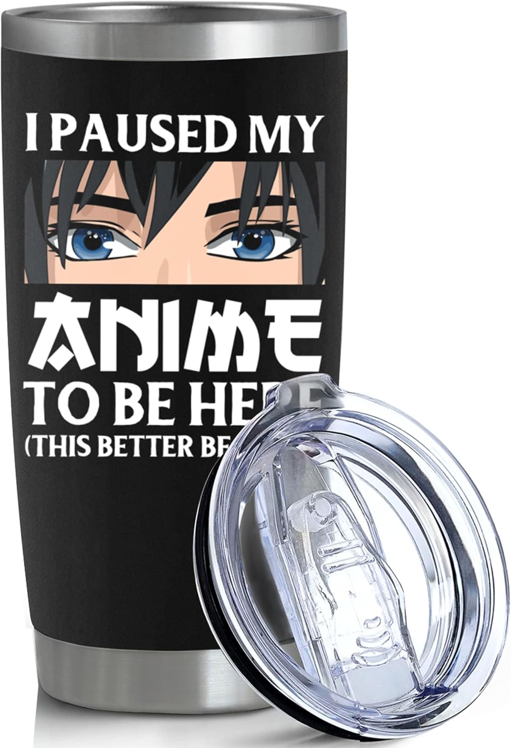 Anime Gifts For Anime Lovers – 20oz Anime Tumbler Double Wall Vacuum Insulated Stainless Steel Coffee Cups (Black, Style 4)