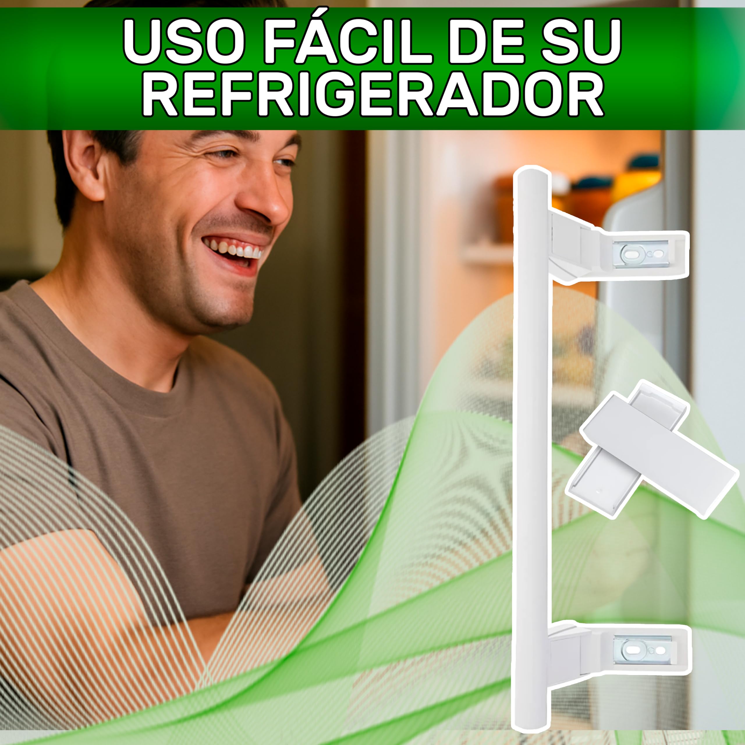 Tirador Frigorifico y Congelador 310x113x25mm 7432602 7430670 para Liebherr | Kit Incluye 2 Tapones - Garantía de 10 Años - ONIX TECH